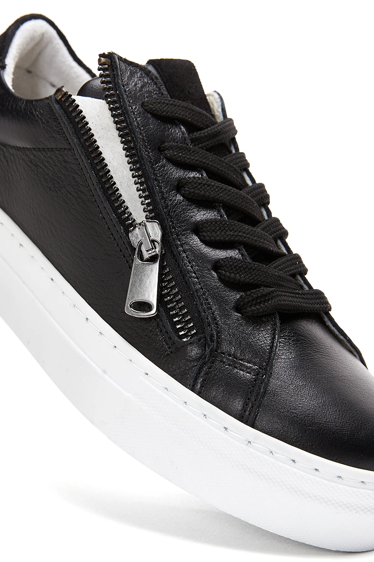 Kadın Deri Fermuar Detaylı Sneaker - Image 8