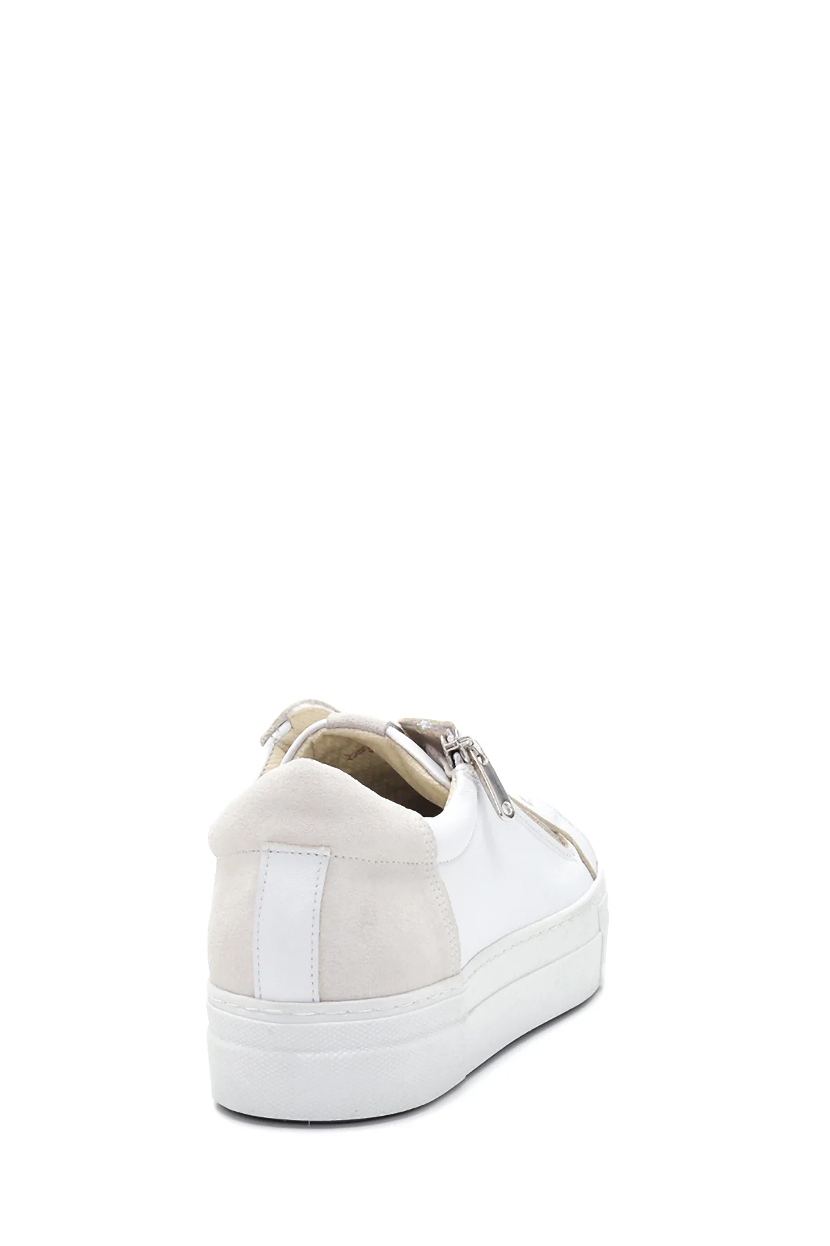 Kadın Deri Fermuar Detaylı Sneaker - Image 5