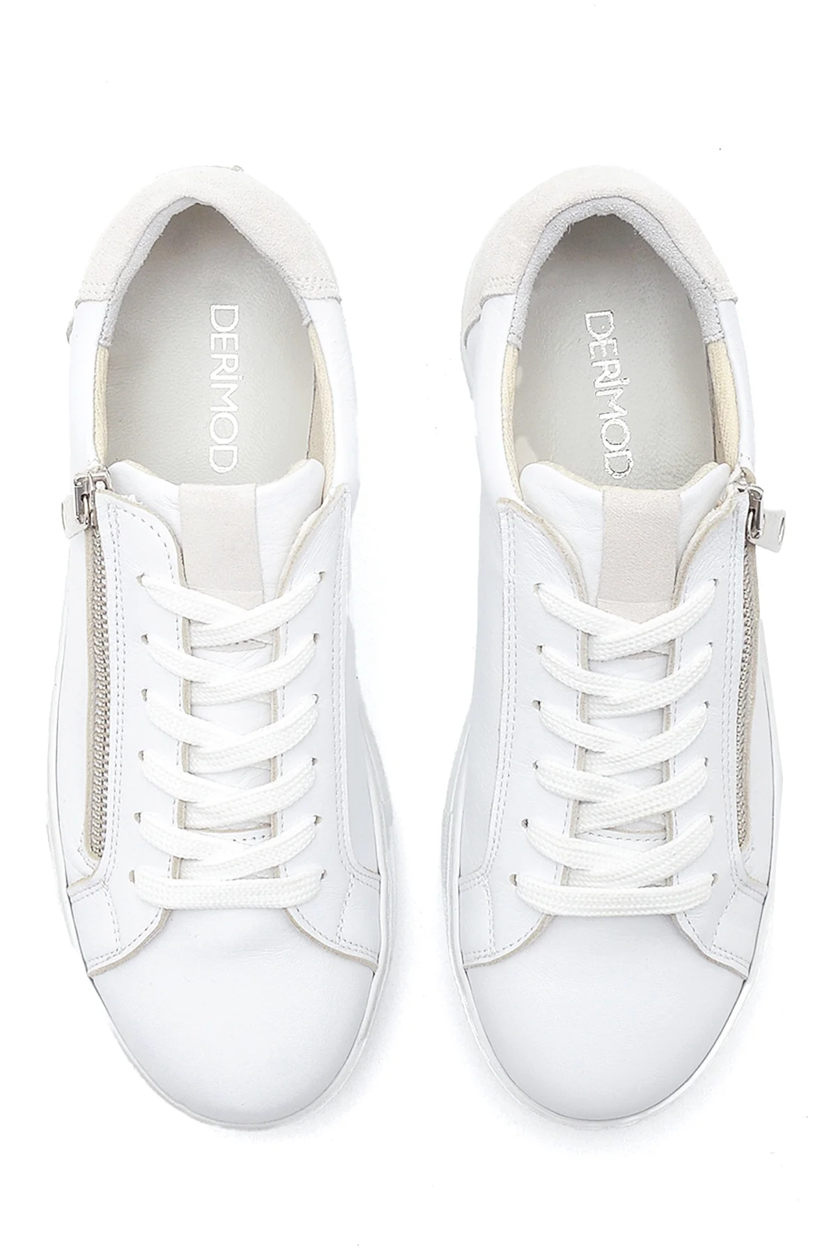 Kadın Deri Fermuar Detaylı Sneaker - Image 7