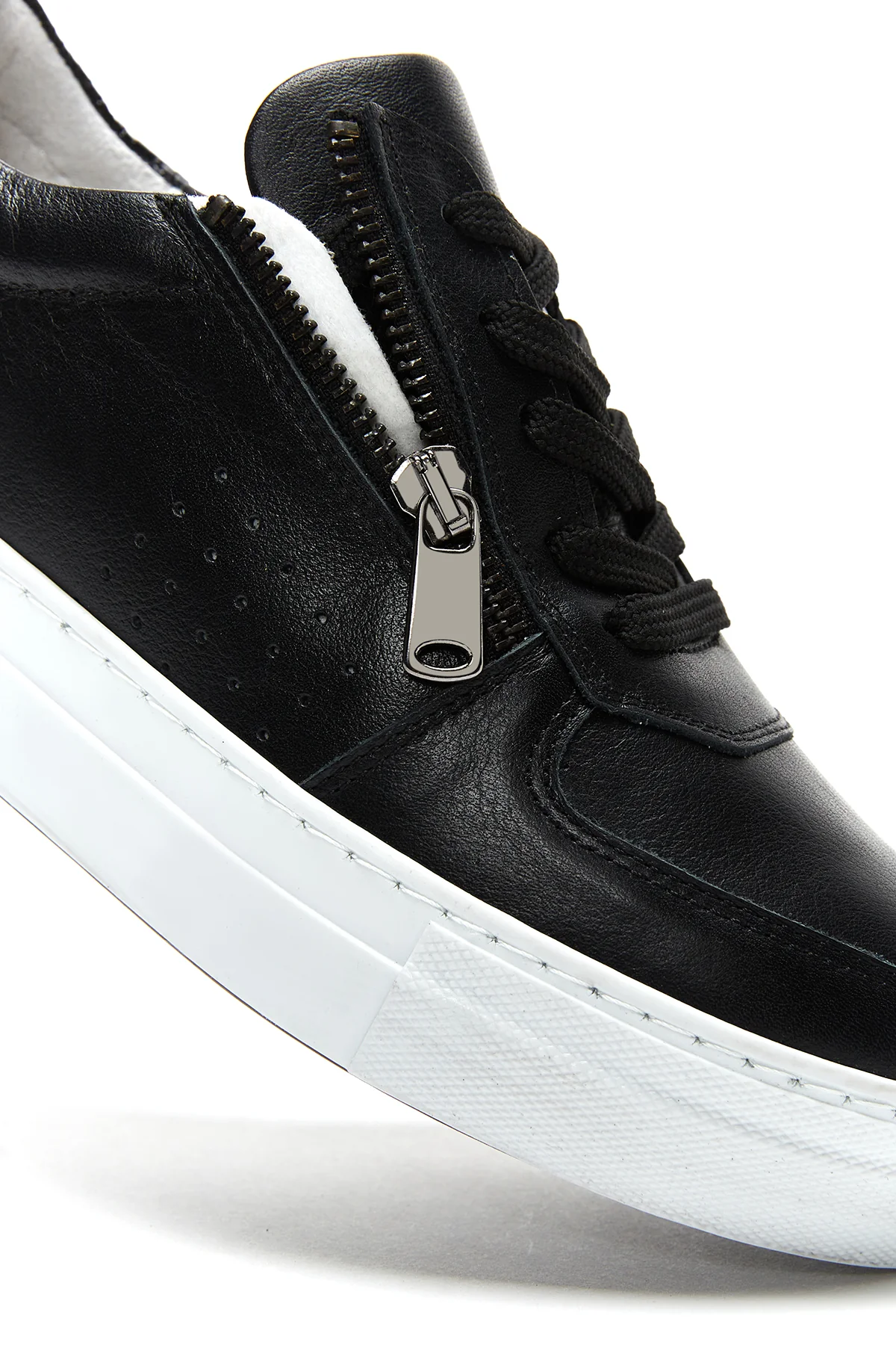 Kadın Deri Fermuarlı Sneaker - Image 7