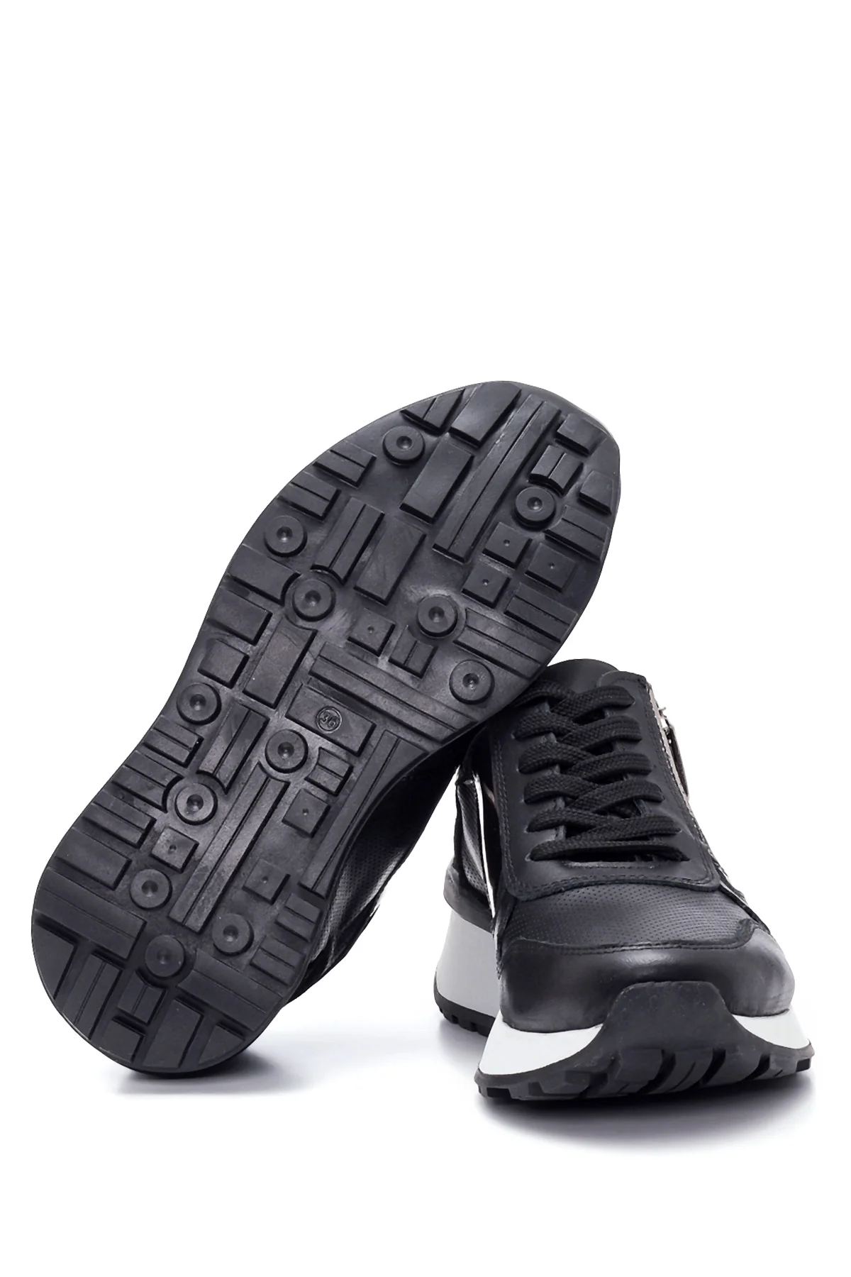 Kadın Deri Fermuarlı Sneaker - Image 4