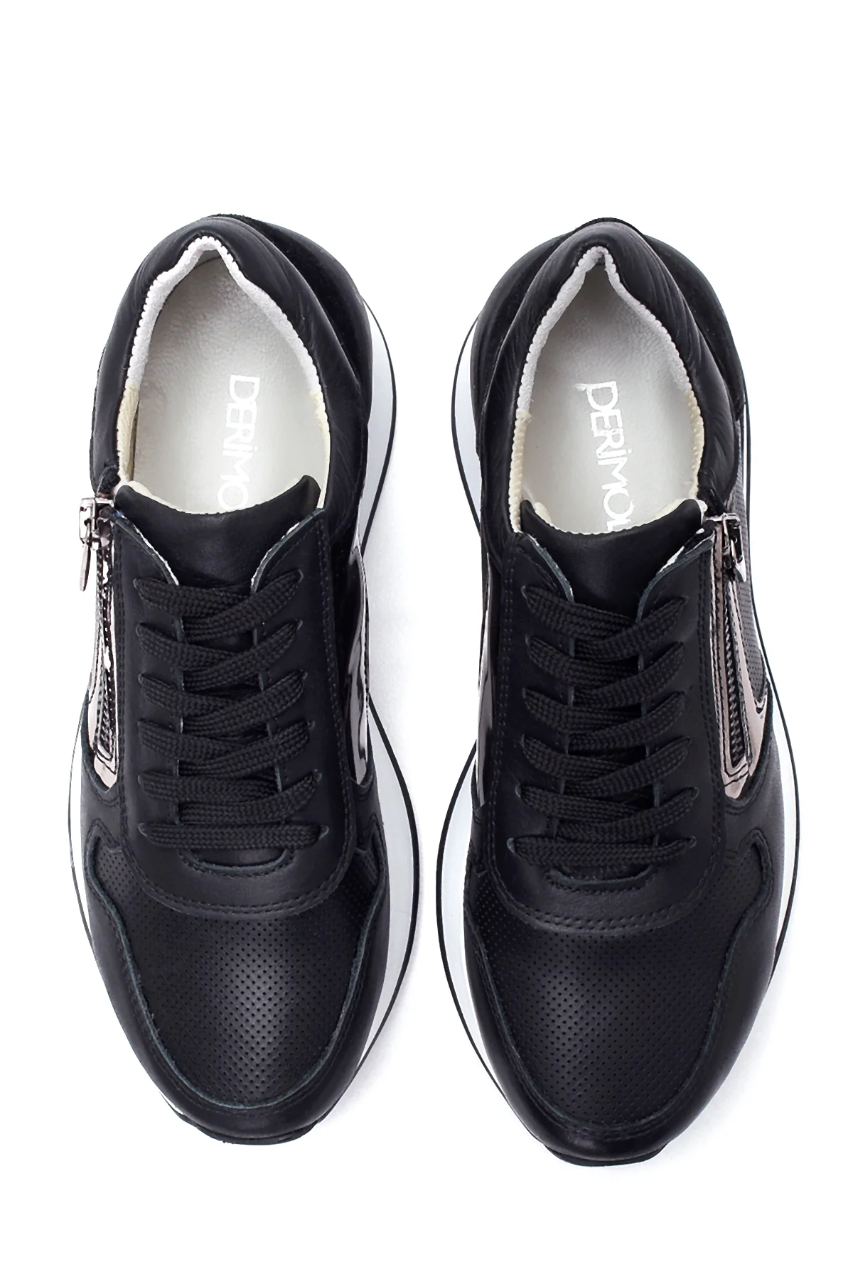 Kadın Deri Fermuarlı Sneaker - Image 7