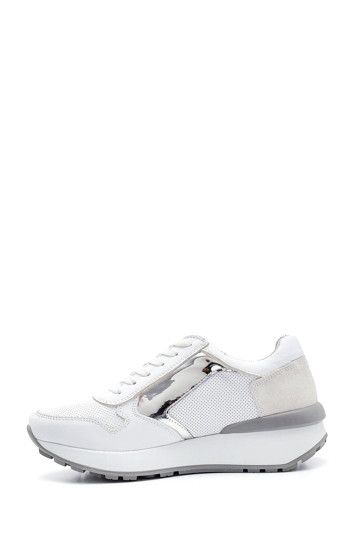 Kadın Deri Fermuarlı Sneaker - Image 2