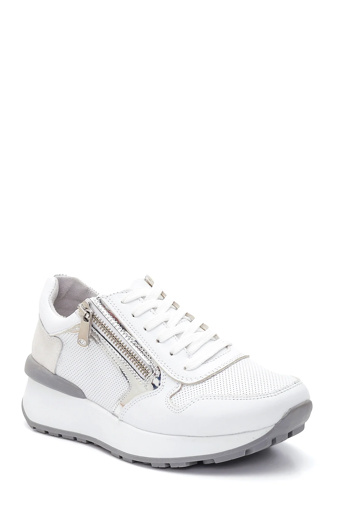 Kadın Deri Fermuarlı Sneaker - Image 3