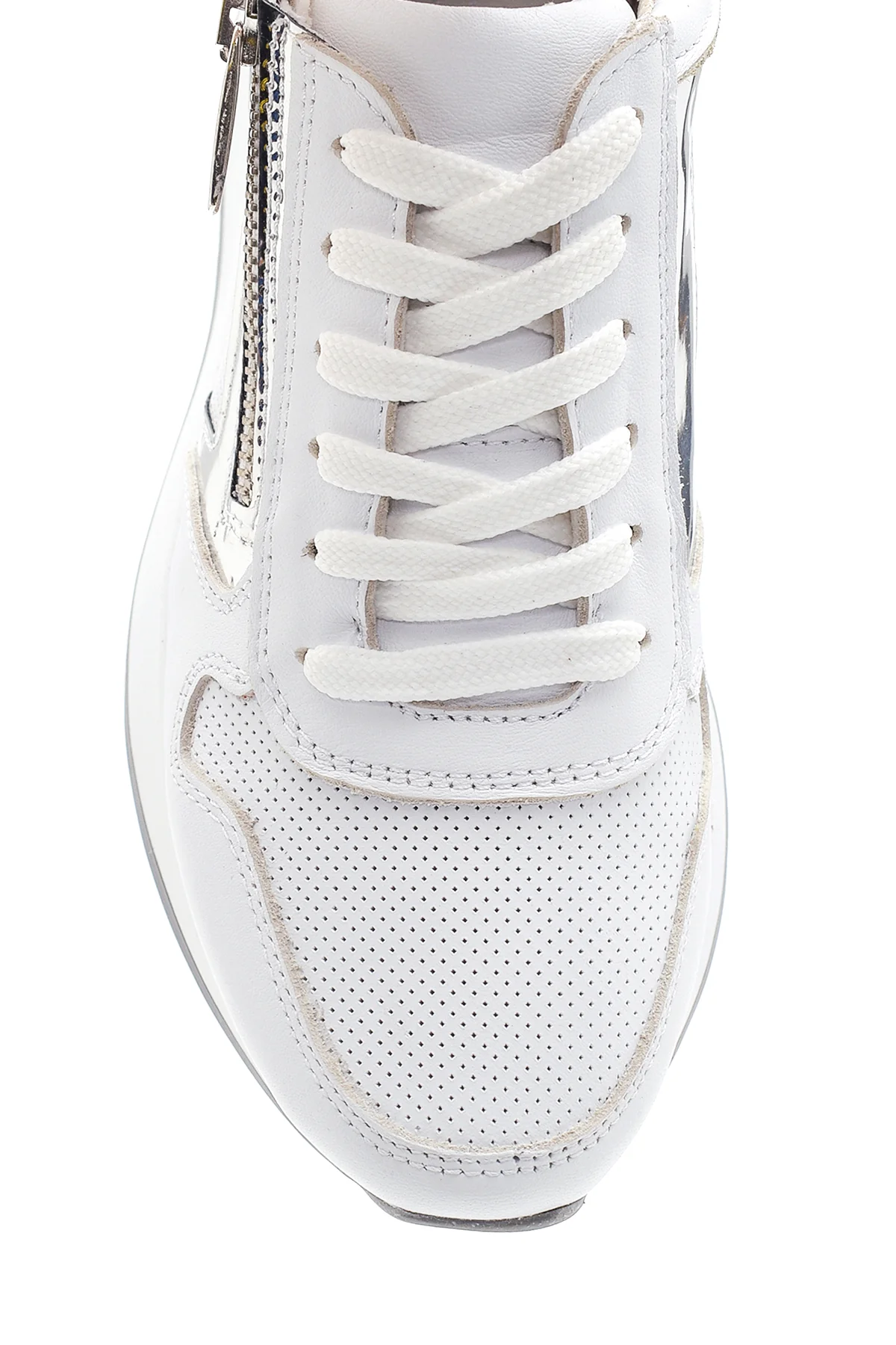 Kadın Deri Fermuarlı Sneaker - Image 5