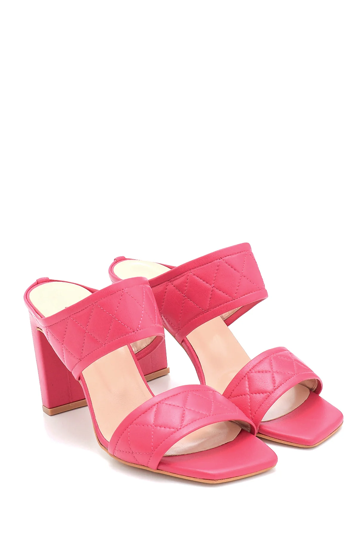 Kadın Deri Kapione Detaylı Topuklu Terlik - Image 3