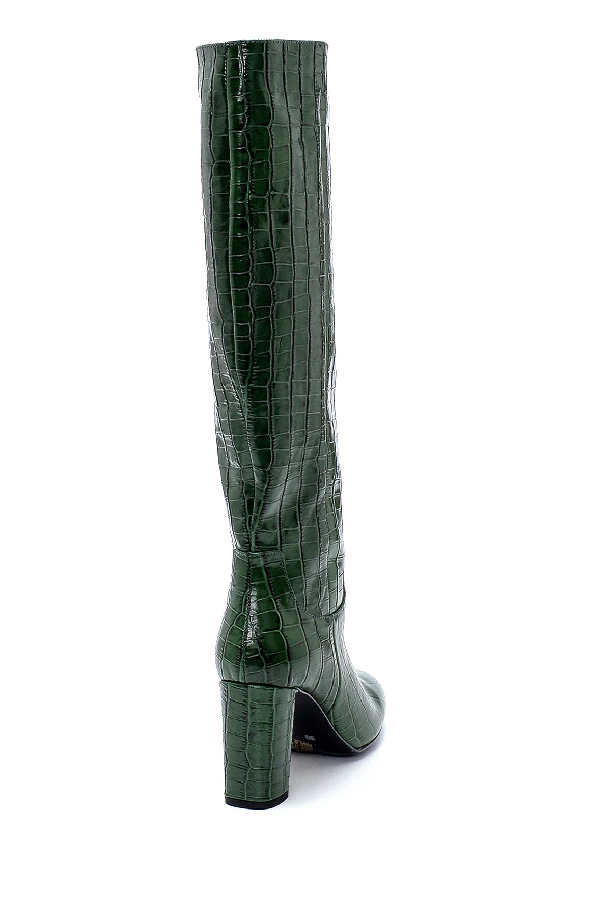 Kadın Deri Kroko Desenli Topuklu Çizme - Image 4