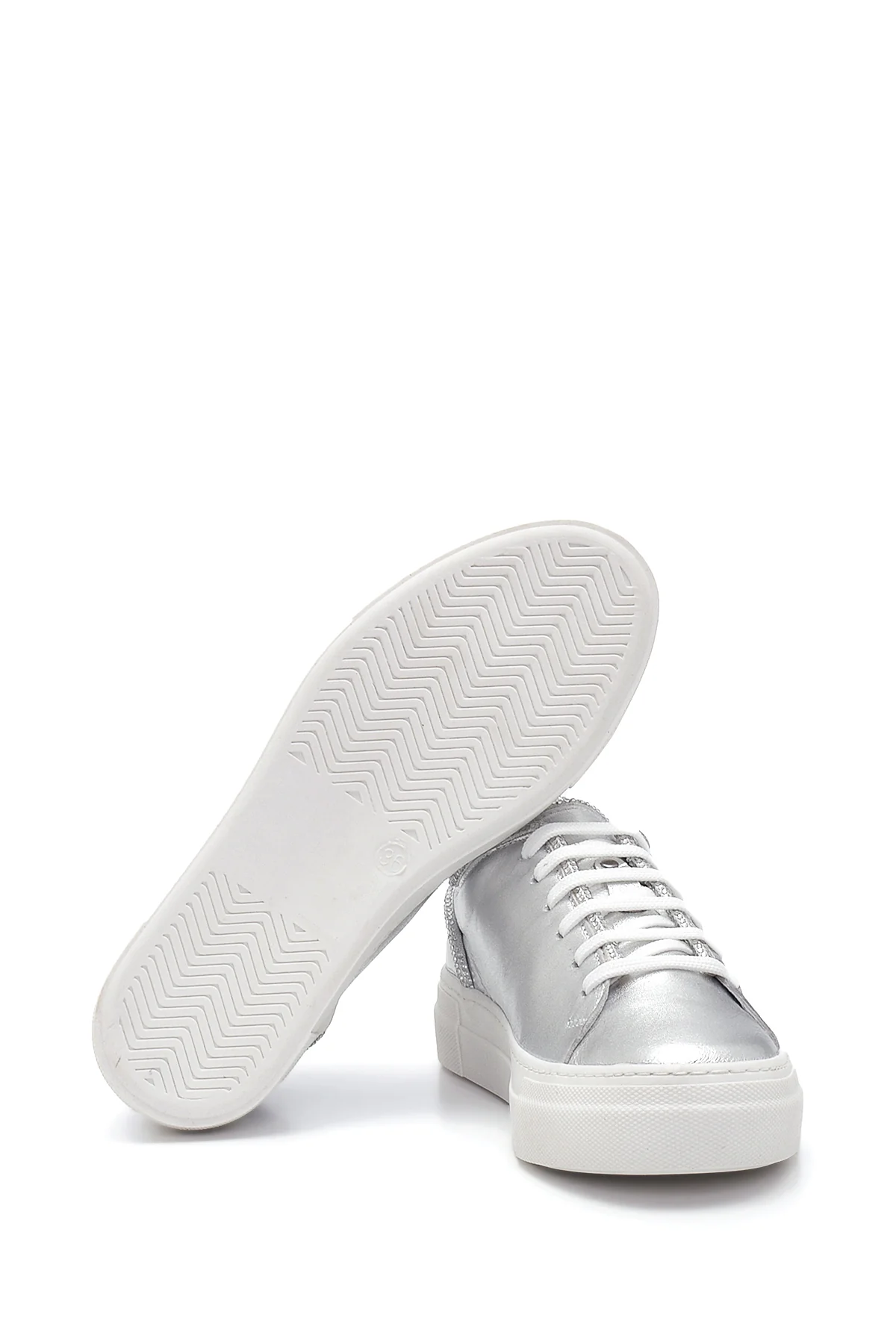 Kadın Deri Metalik Sneaker - Image 4
