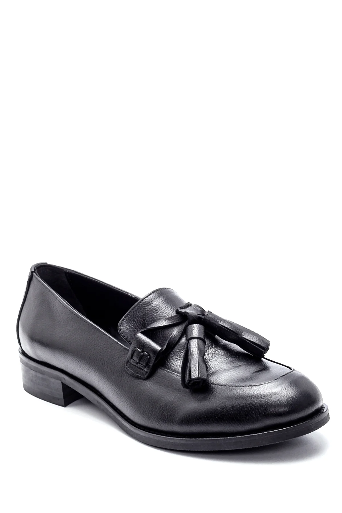 Kadın Deri Püskül Detaylı Loafer - Image 2