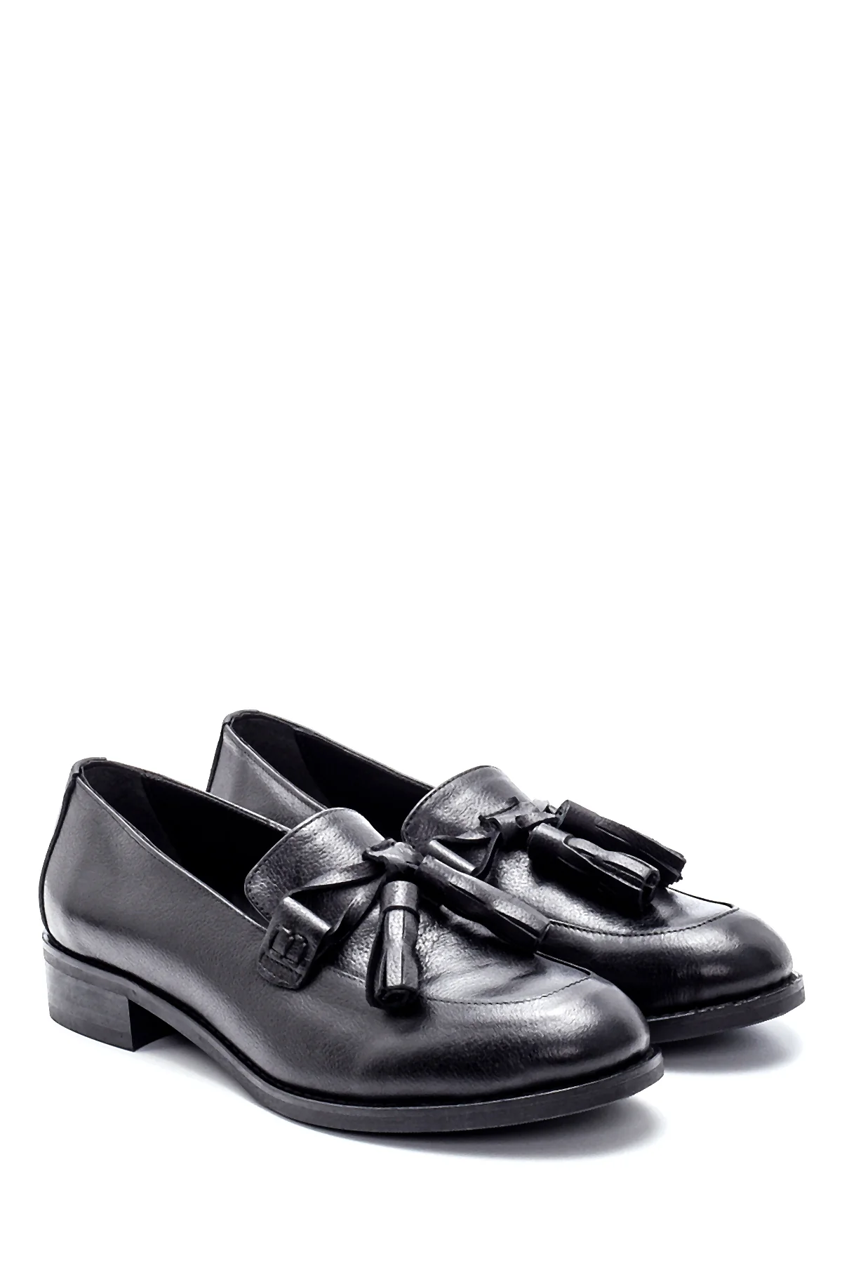 Kadın Deri Püskül Detaylı Loafer - Image 3