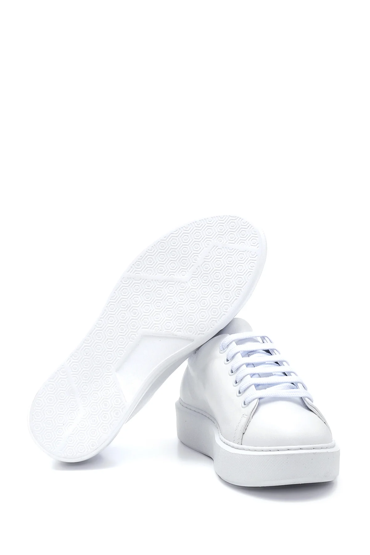 Kadın Deri Renkli Şeritli Sneaker - Image 4