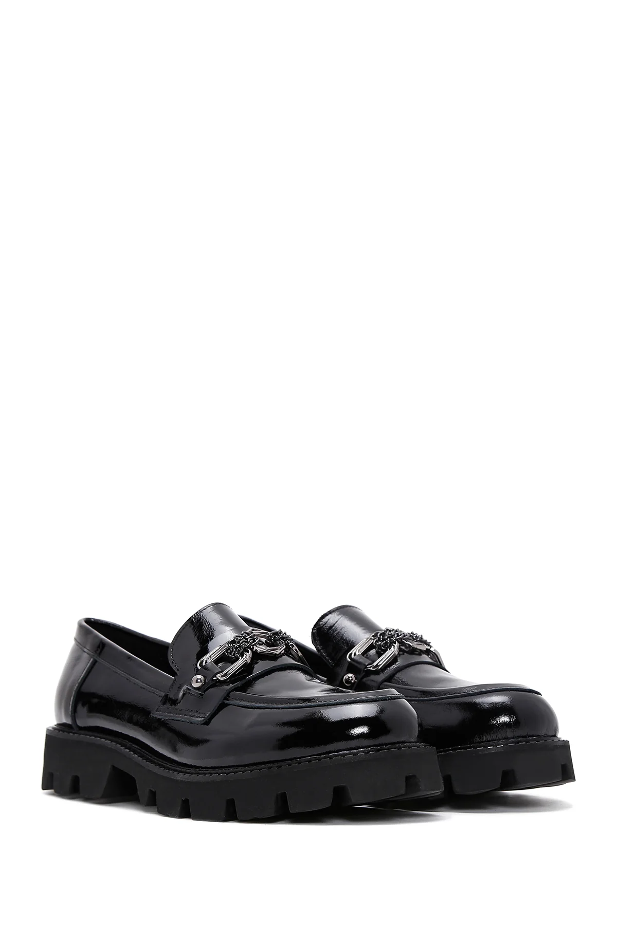 Kadın Deri Rugan Maskülen Loafer - Image 3