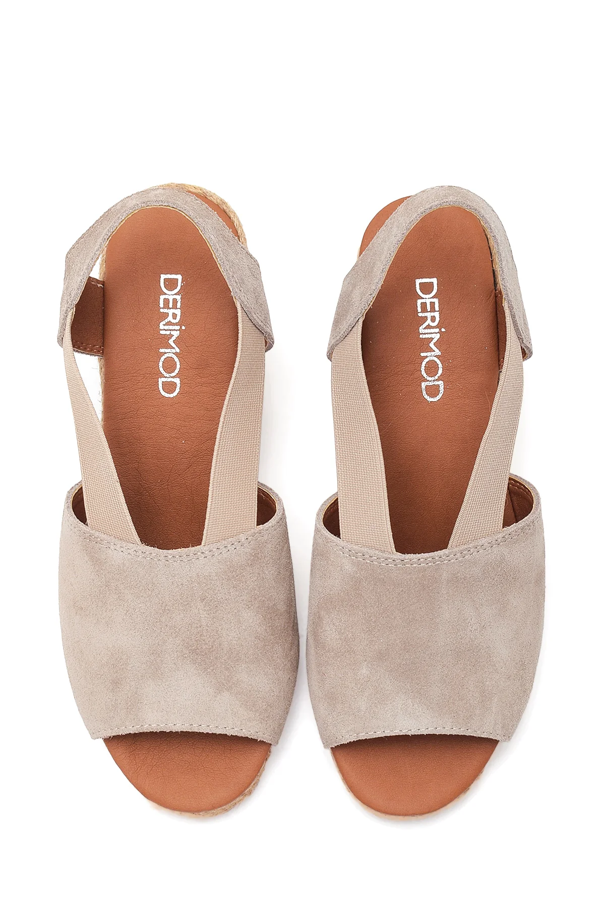 Kadın Deri Süet Dolgu Topuk Espadril - Image 6