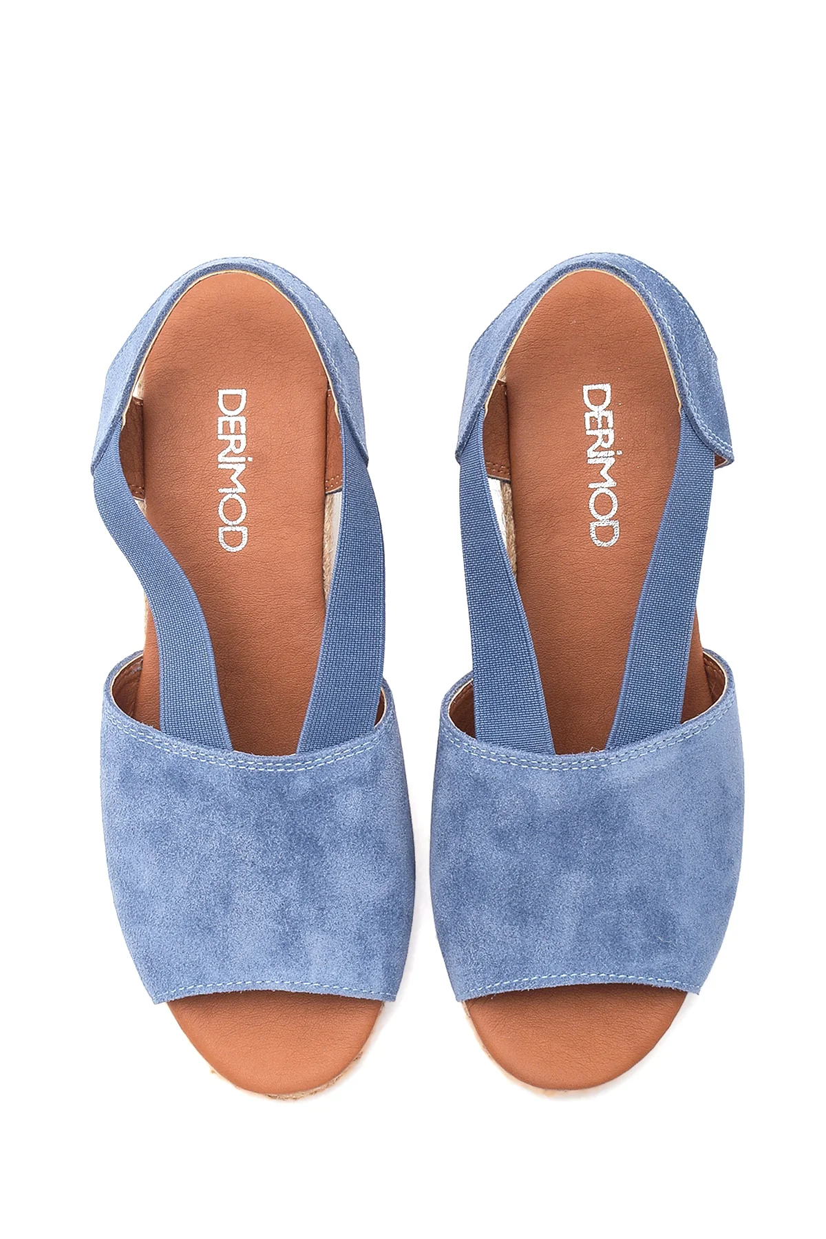 Kadın Deri Süet Dolgu Topuk Espadril - Image 6