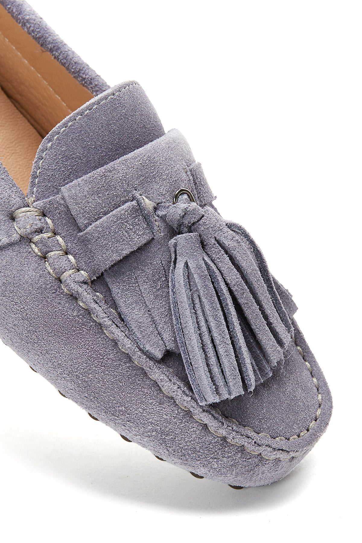 Kadın Deri Süet Püsküllü Loafer - Image 7
