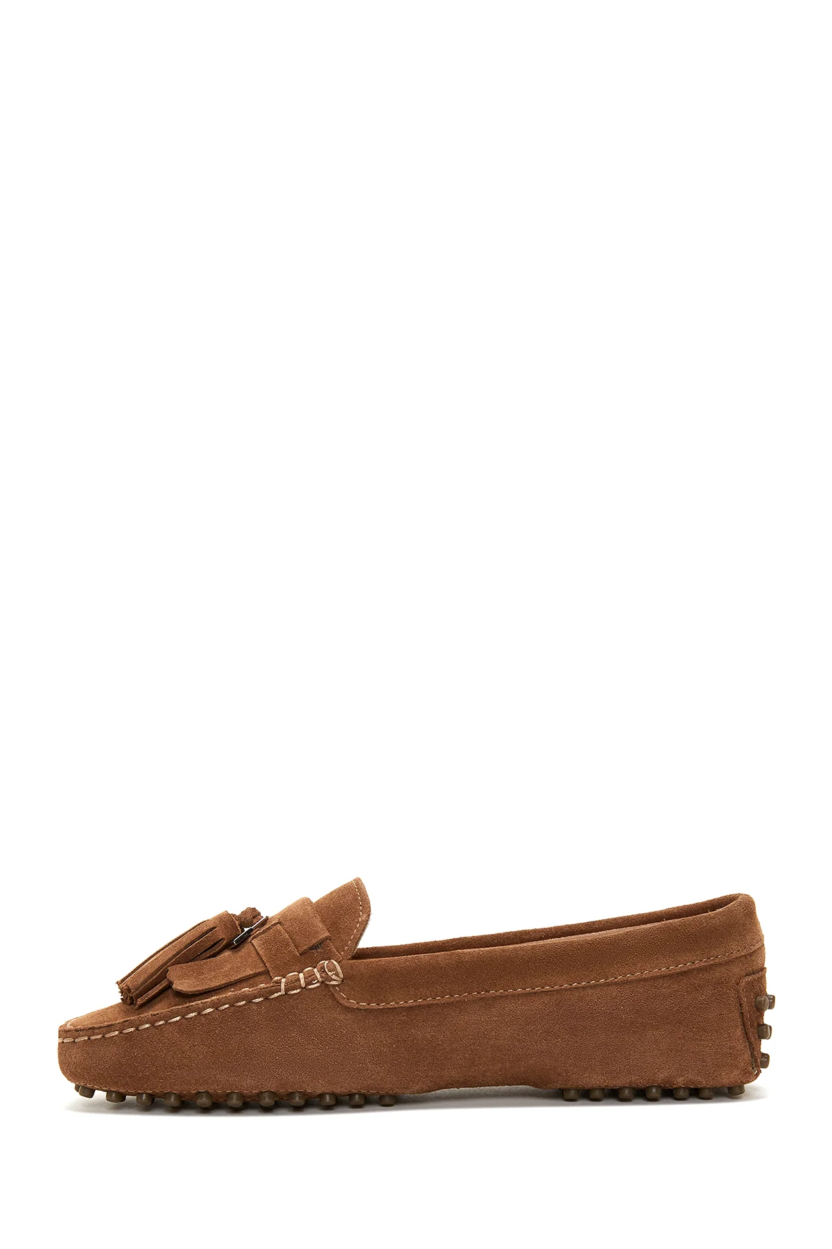 Kadın Deri Süet Püsküllü Loafer - Image 2