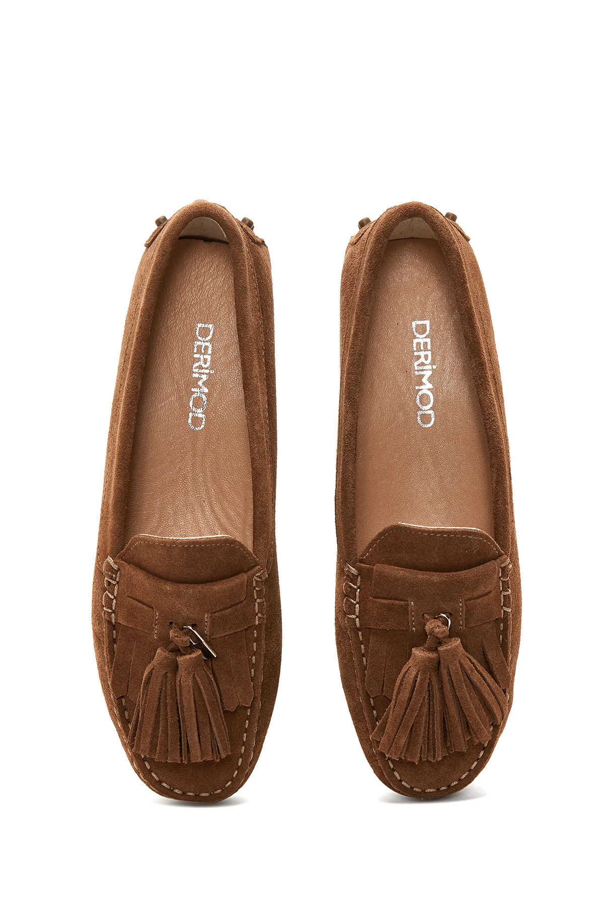 Kadın Deri Süet Püsküllü Loafer - Image 6