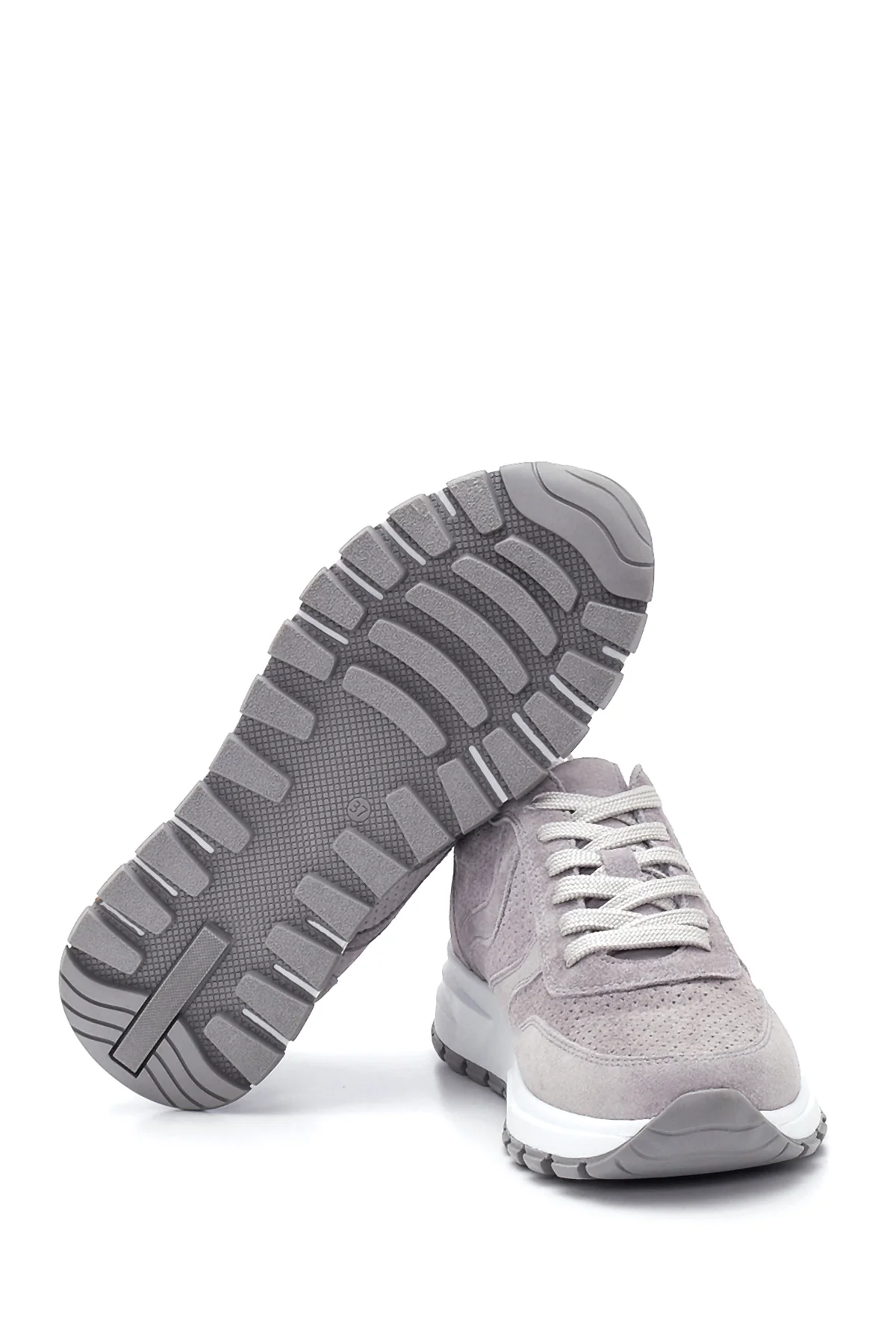 Kadın Deri Süet Sneaker - Image 4