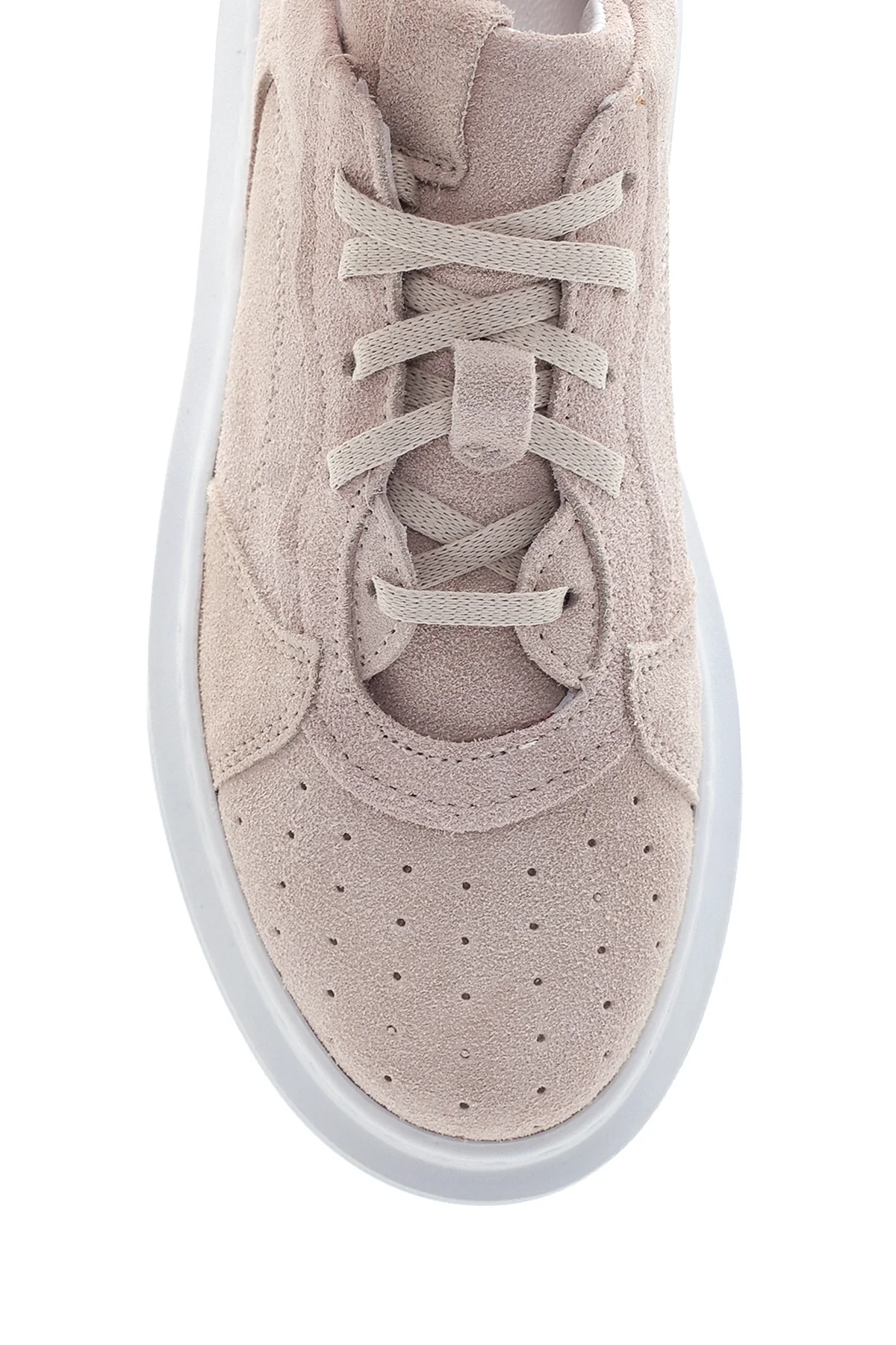 Kadın Deri Süet Yüksek Taban Sneaker - Image 6