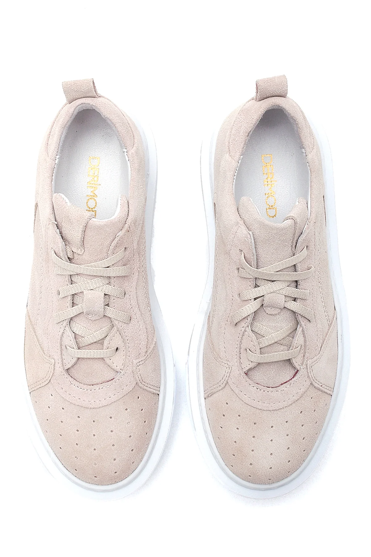 Kadın Deri Süet Yüksek Taban Sneaker - Image 7