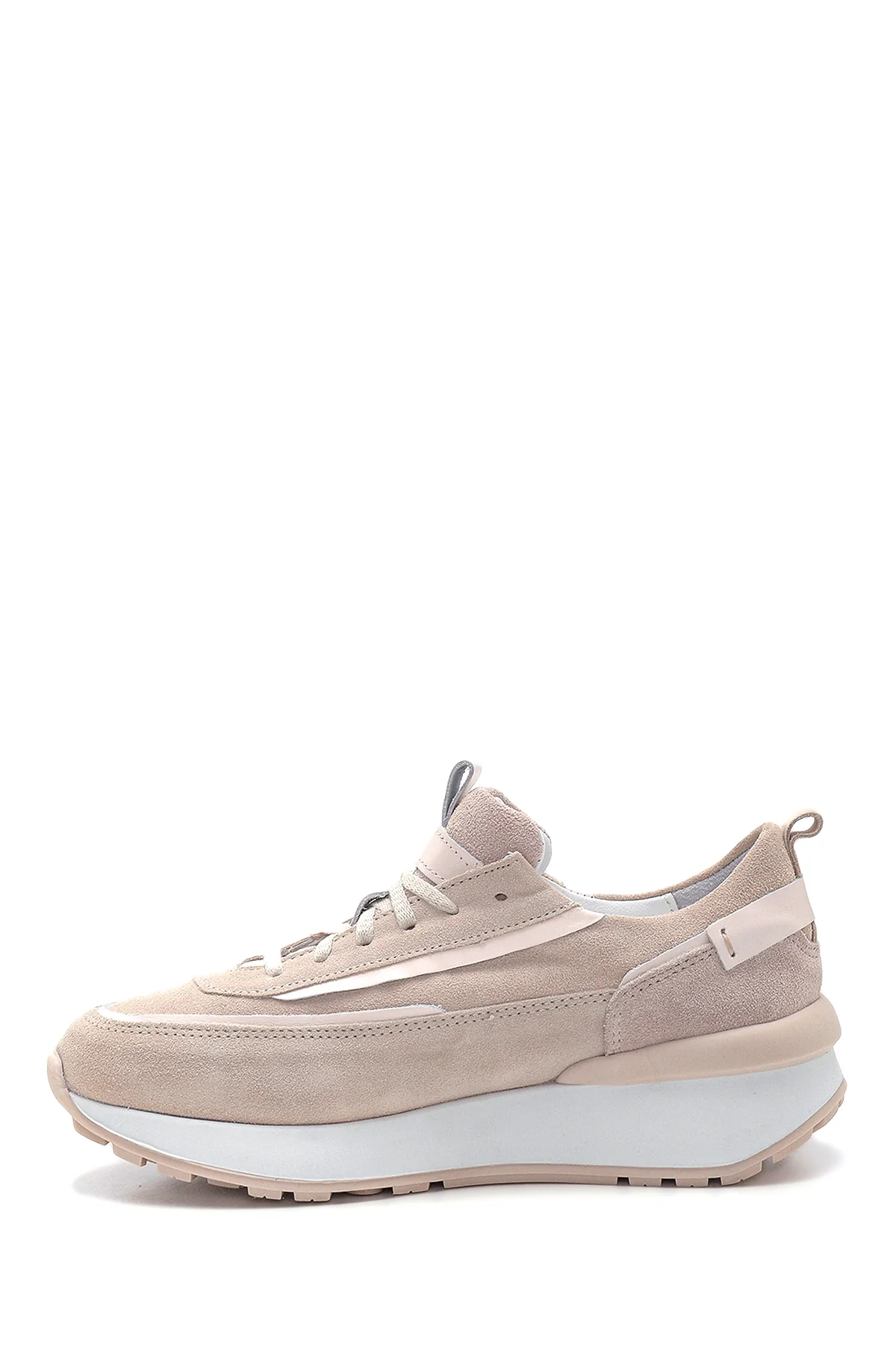 Kadın Deri Süet Yüksek Taban Sneaker - Image 2