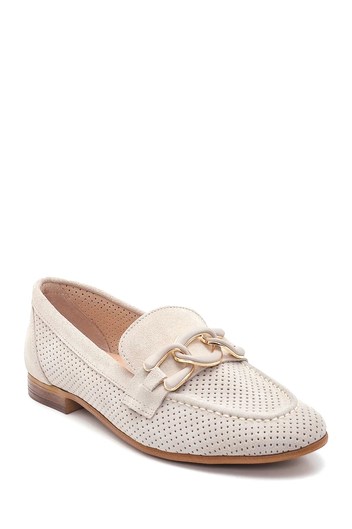 Kadın Deri Süet Zincirli Loafer - Image 3
