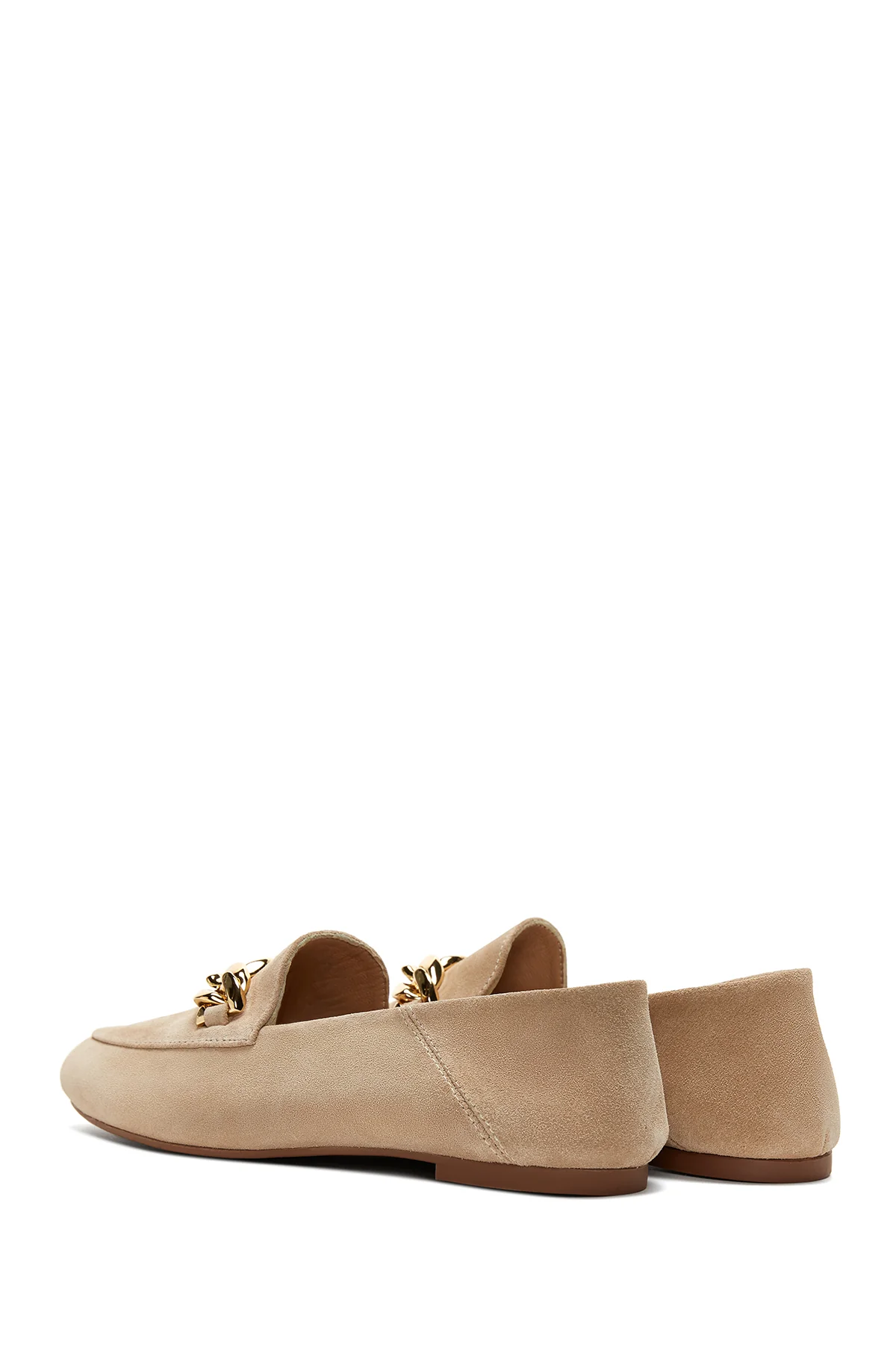 Kadın Deri Süet Zincirli Loafer - Image 5
