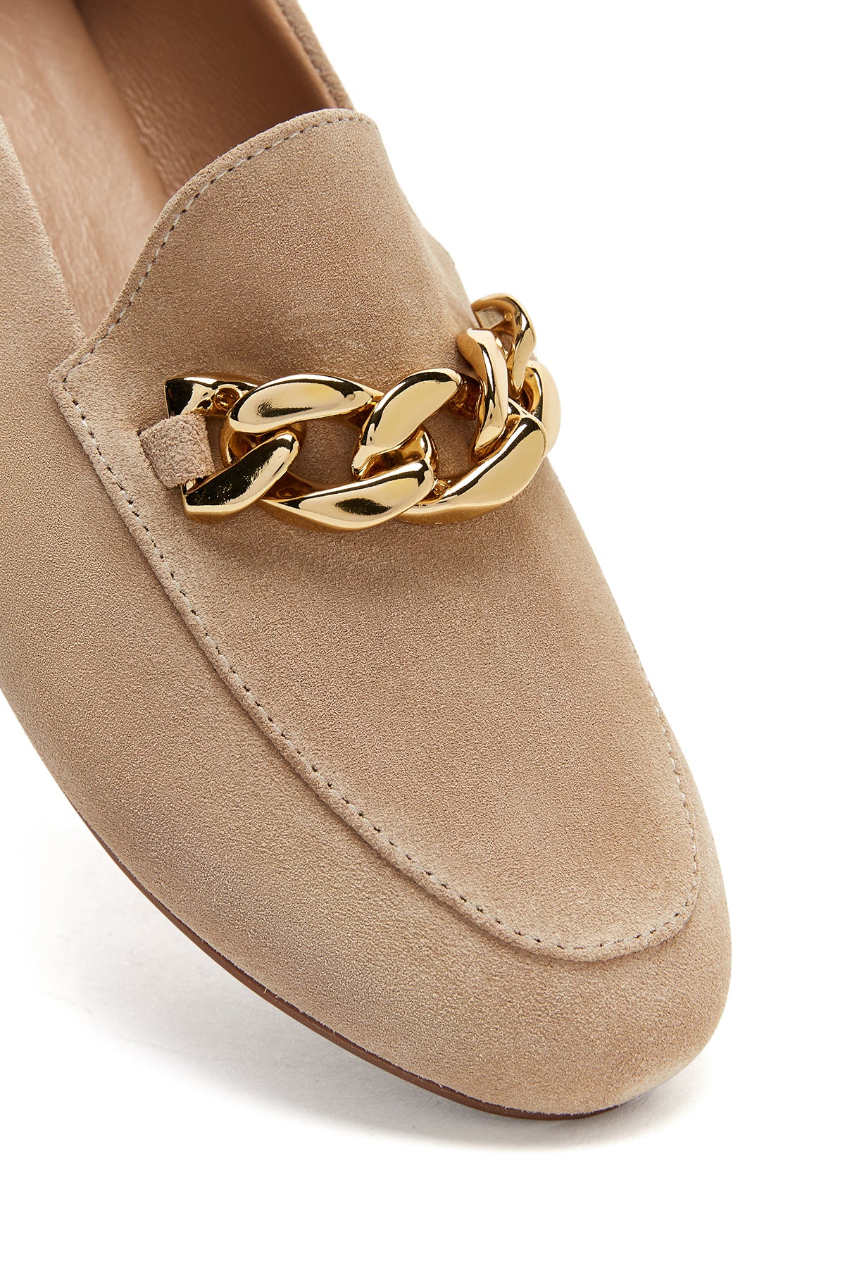 Kadın Deri Süet Zincirli Loafer - Image 7