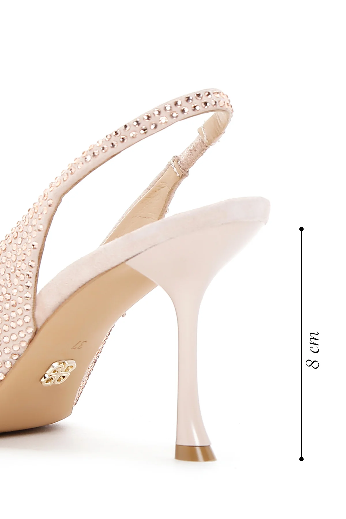 Kadın Deri Taşlı Topuklu Stiletto - Image 2