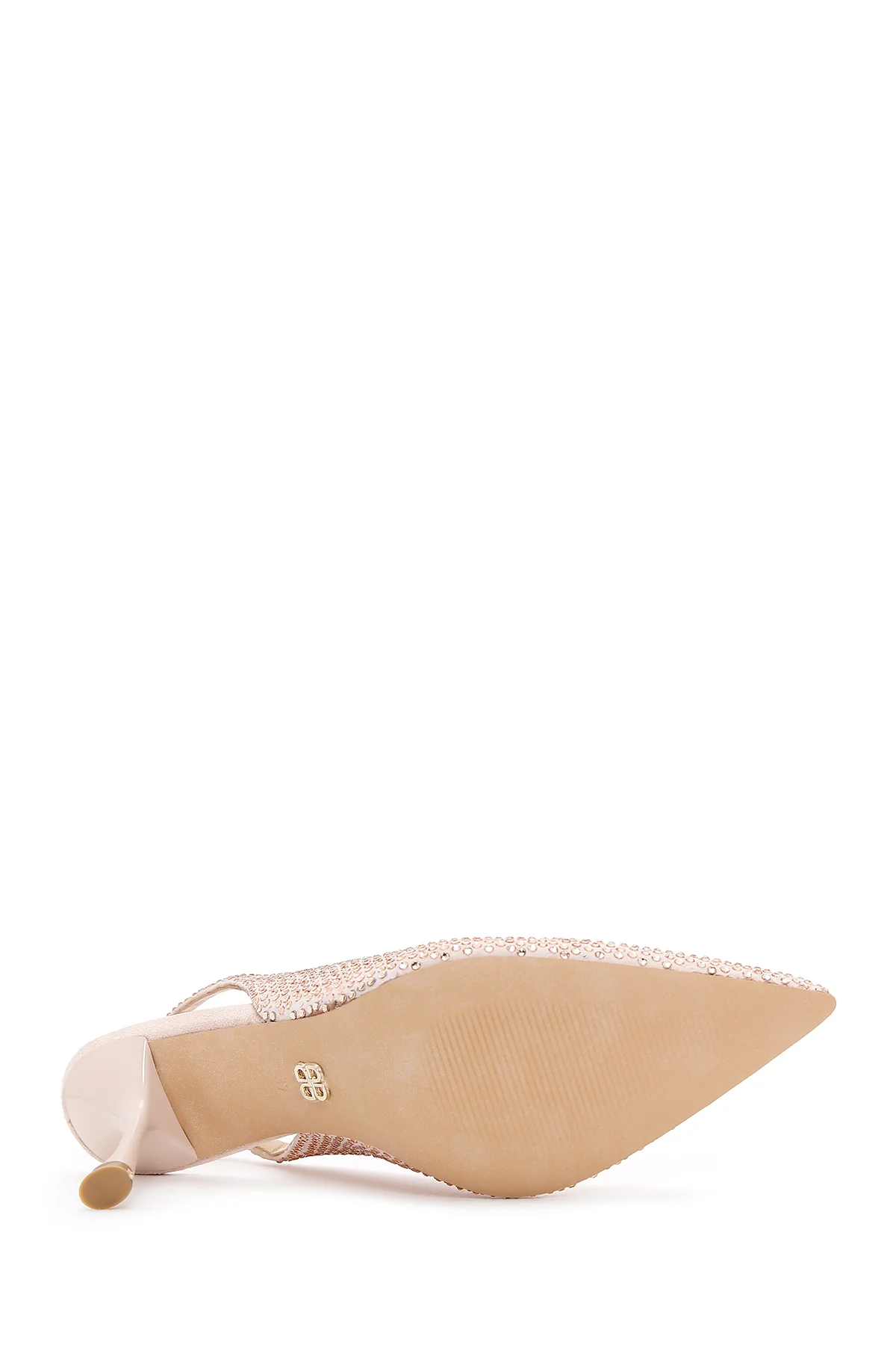 Kadın Deri Taşlı Topuklu Stiletto - Image 5