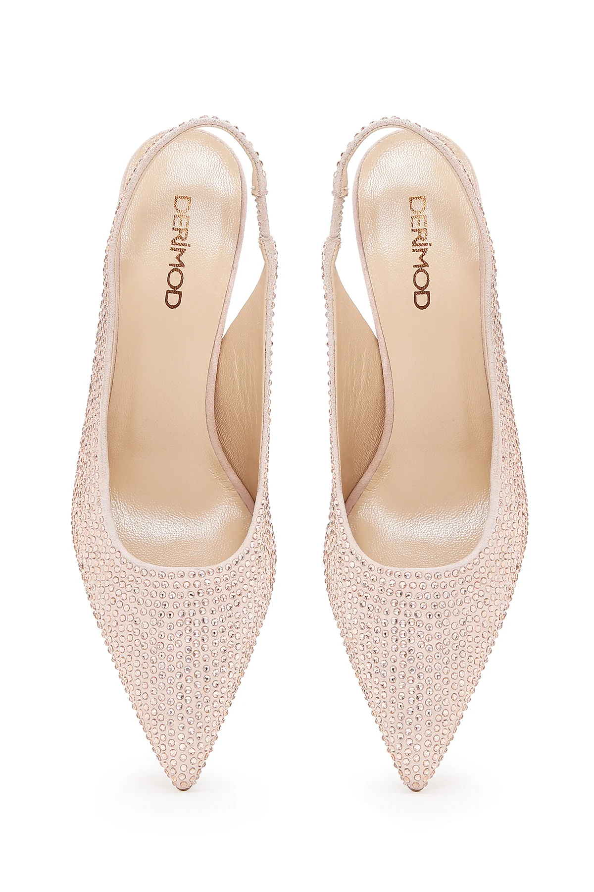 Kadın Deri Taşlı Topuklu Stiletto - Image 7