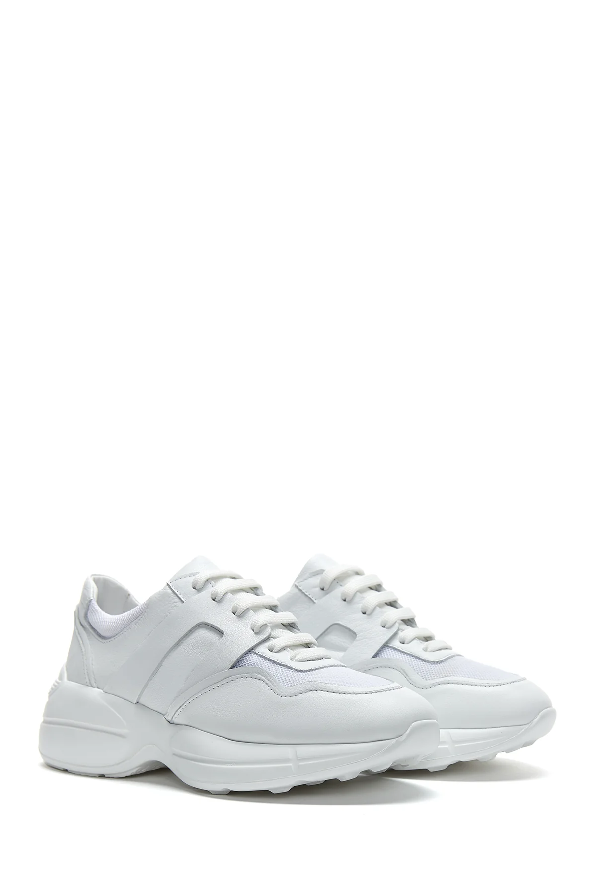 Kadın Deri Yüksek Taban Sneaker - Image 3