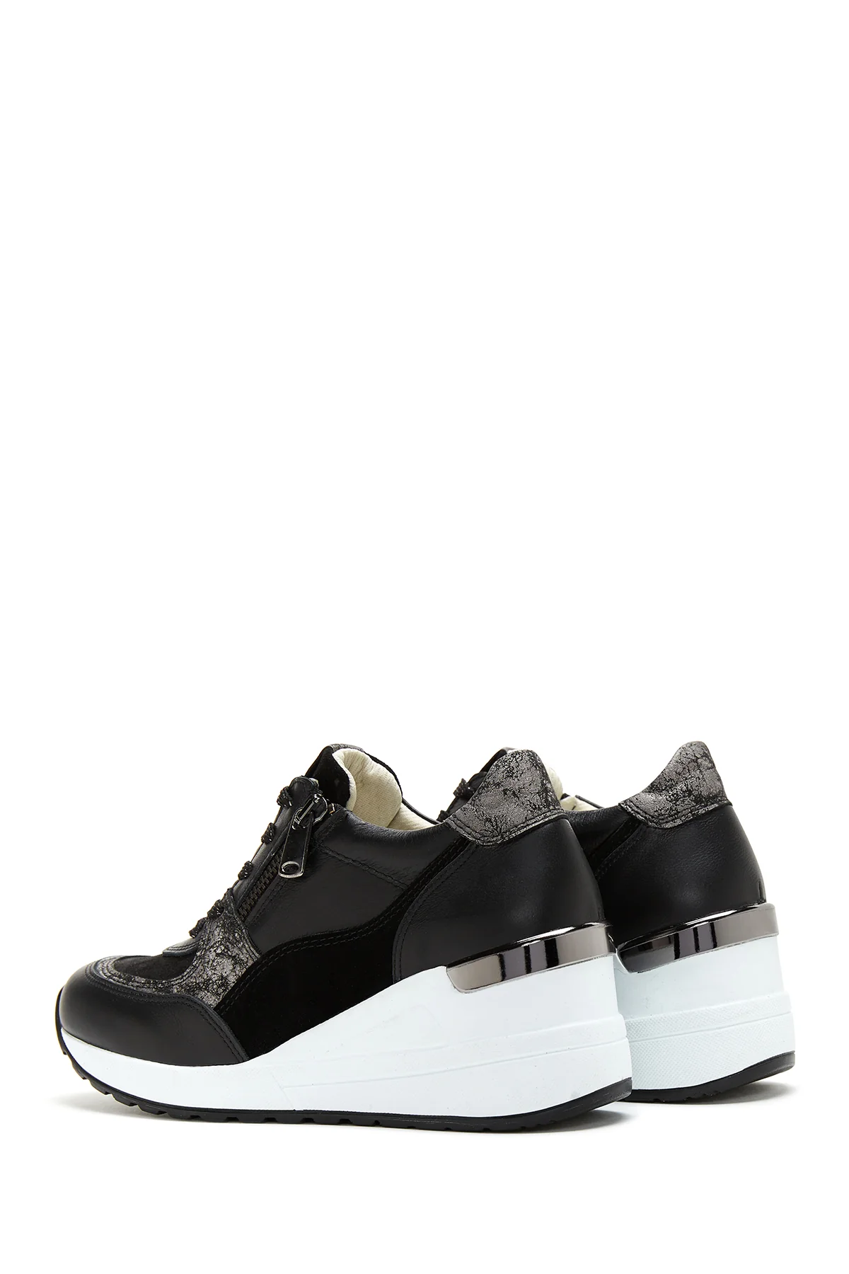 Kadın Deri Yüksek Taban Sneaker - Image 5