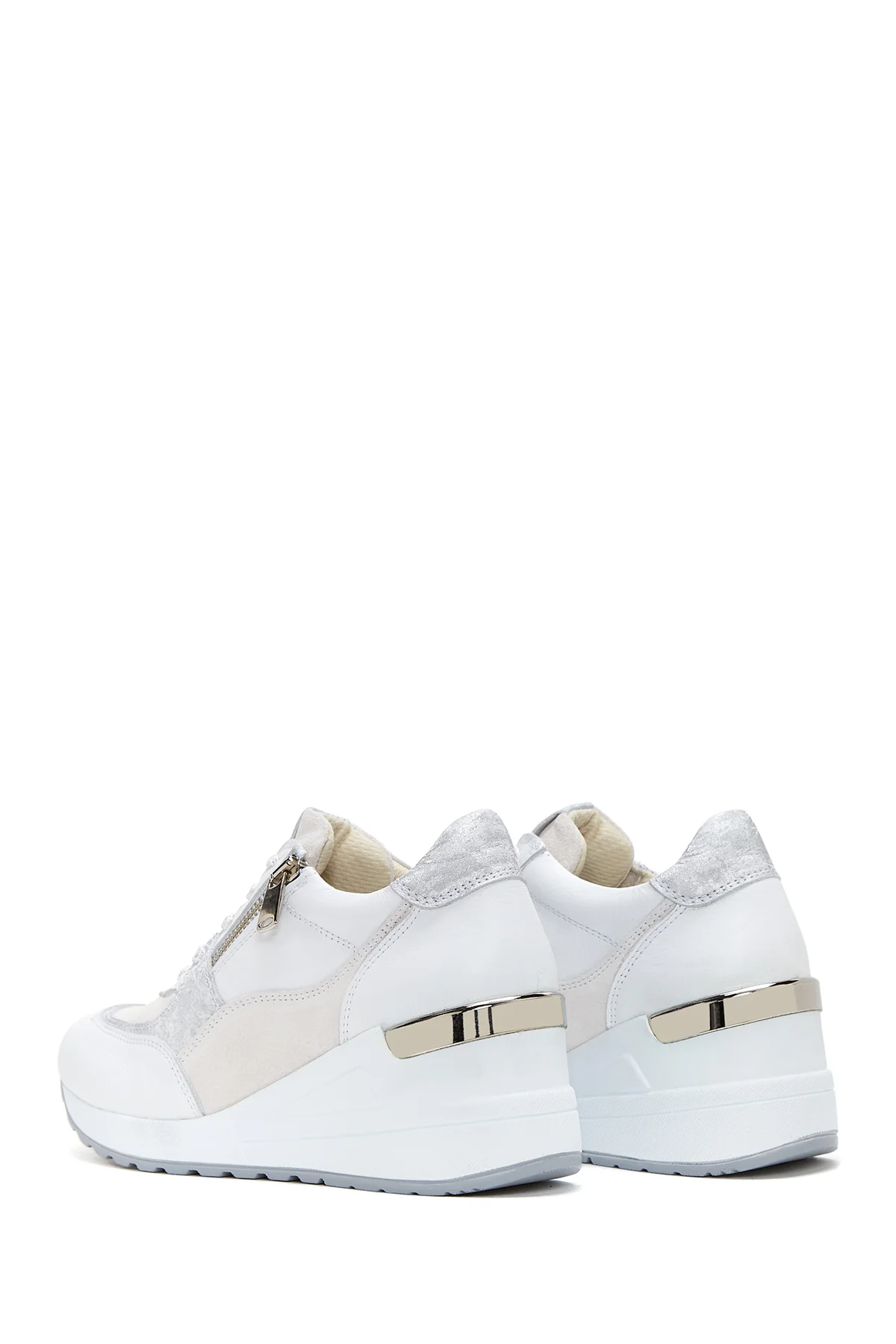 Kadın Deri Yüksek Taban Sneaker - Image 5