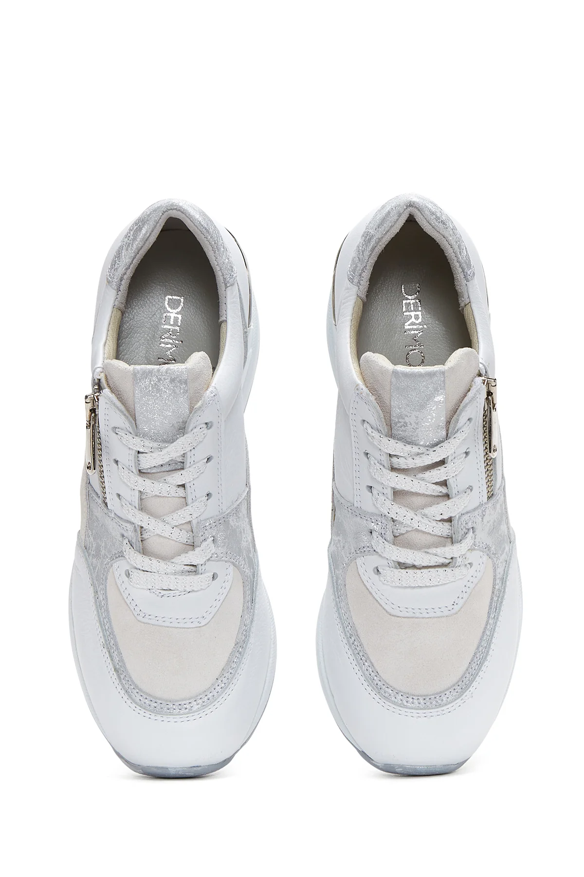 Kadın Deri Yüksek Taban Sneaker - Image 6