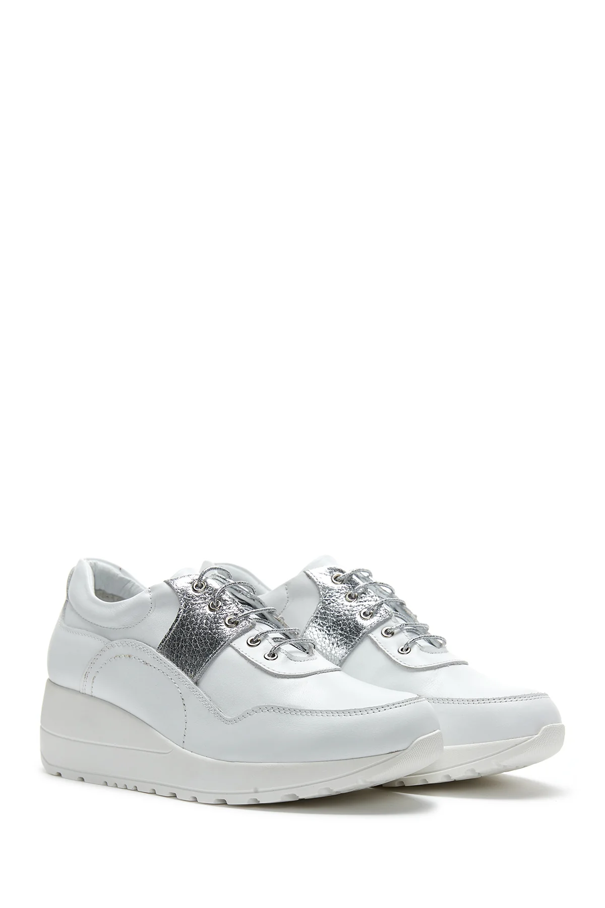Kadın Deri Yüksek Taban Sneaker - Image 3