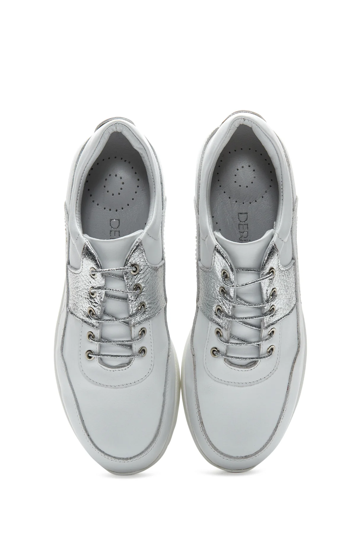Kadın Deri Yüksek Taban Sneaker - Image 6