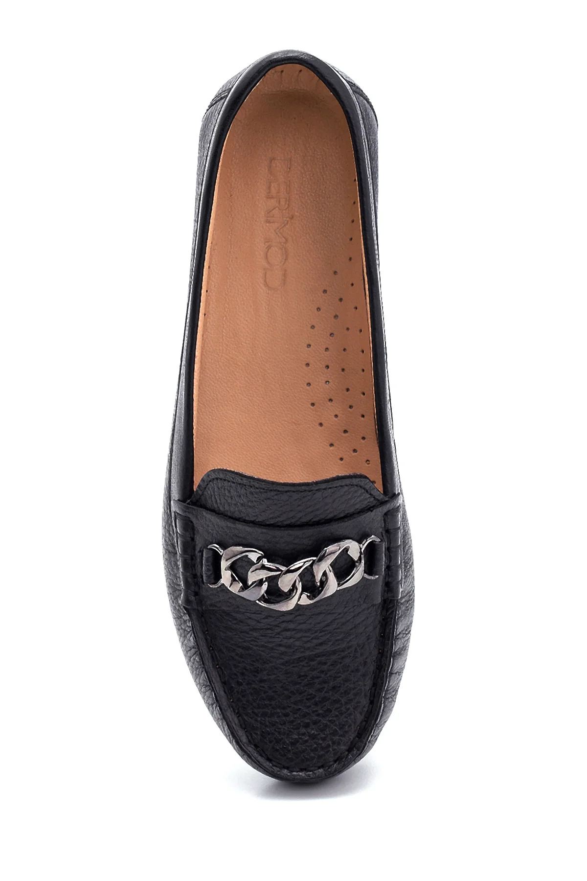 Kadın Deri Zincir Detaylı Loafer - Image 5