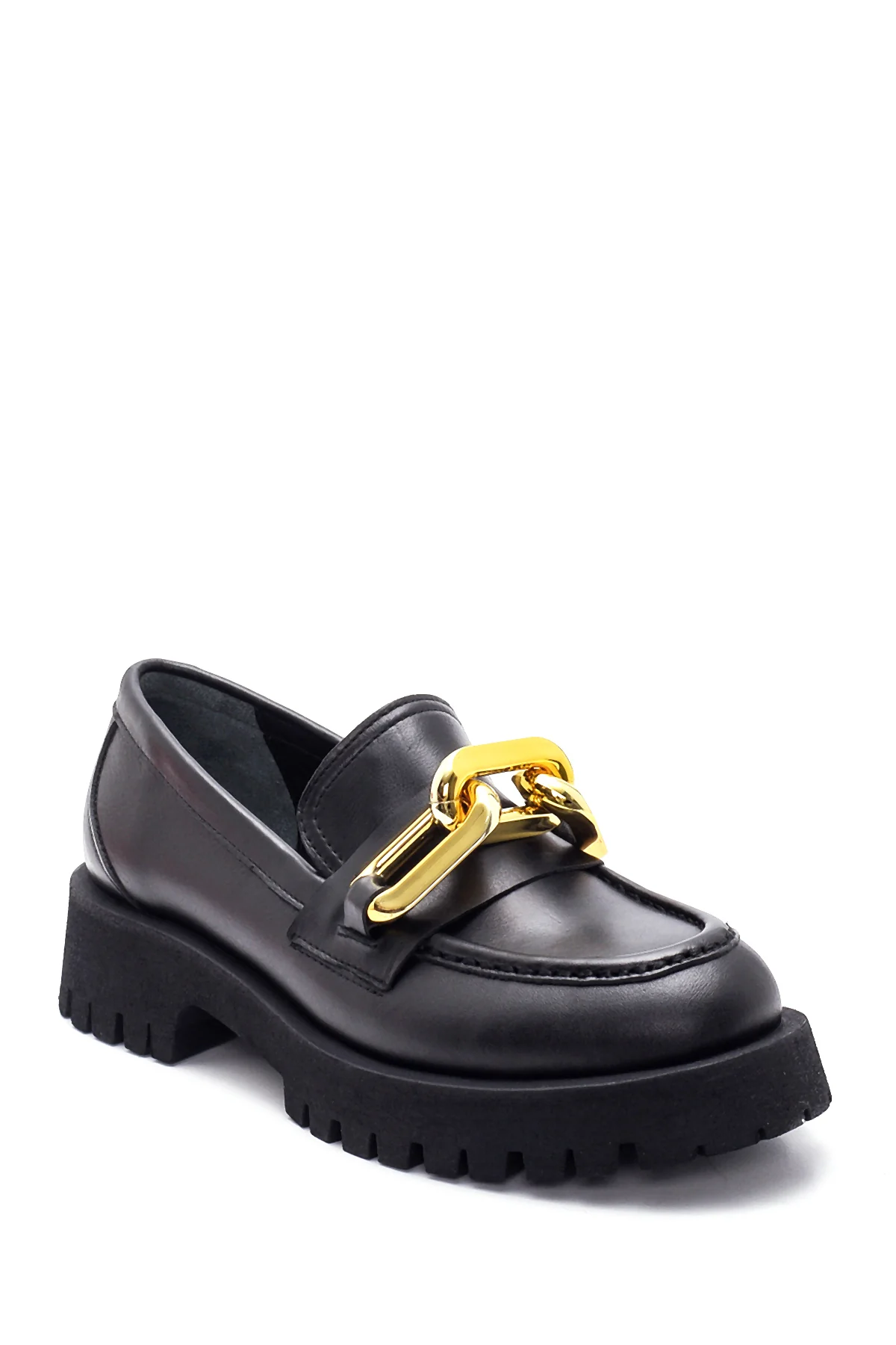 Kadın Deri Zincirli Loafer - Image 3