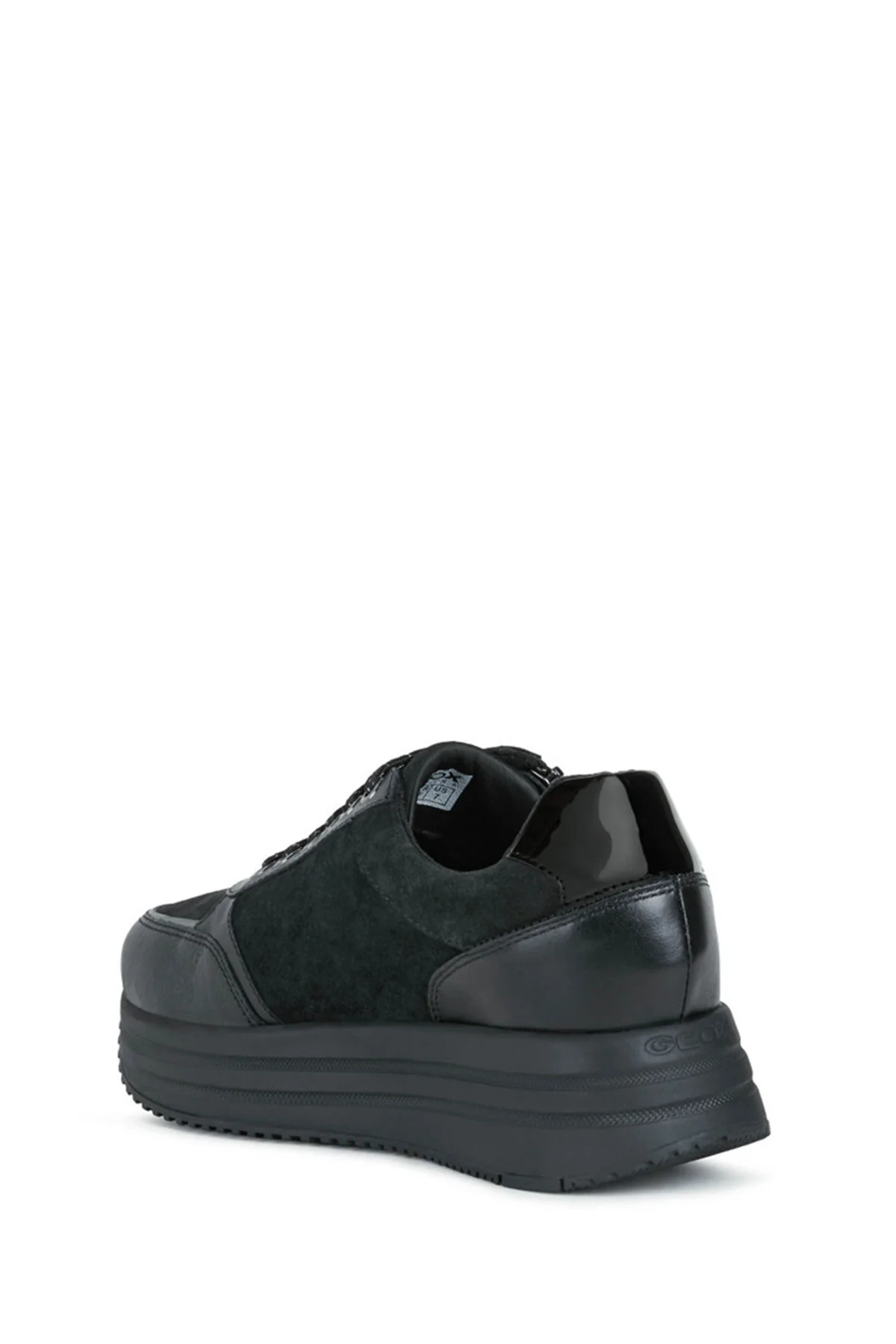 Geox Kadın Siyah Kency Bağcıklı Kalın Tabanlı Deri Sneaker - Image 3