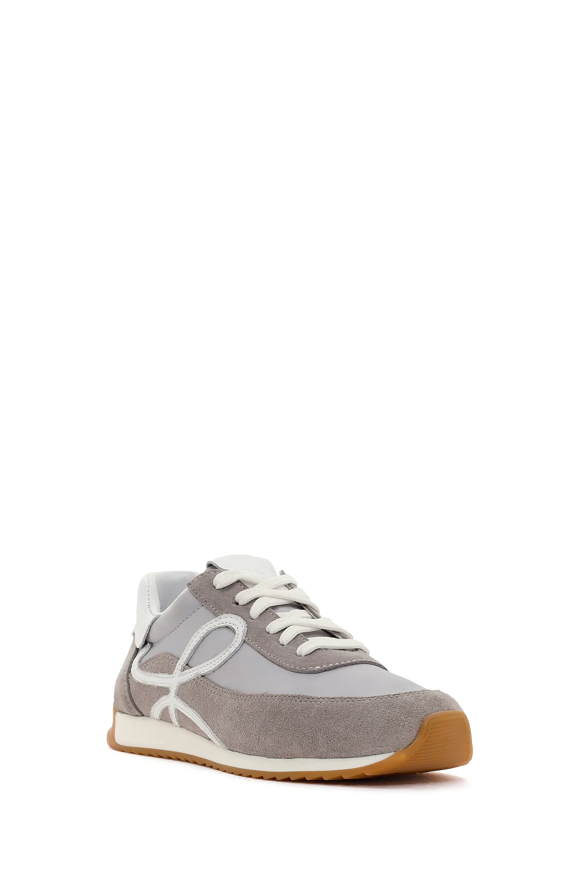 Kadın Gri Bağcıklı Deri Sneaker - Image 7