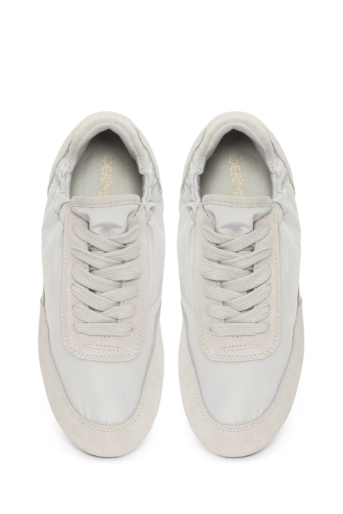 Kadın Gri Bağcıklı Deri Sneaker - Image 4