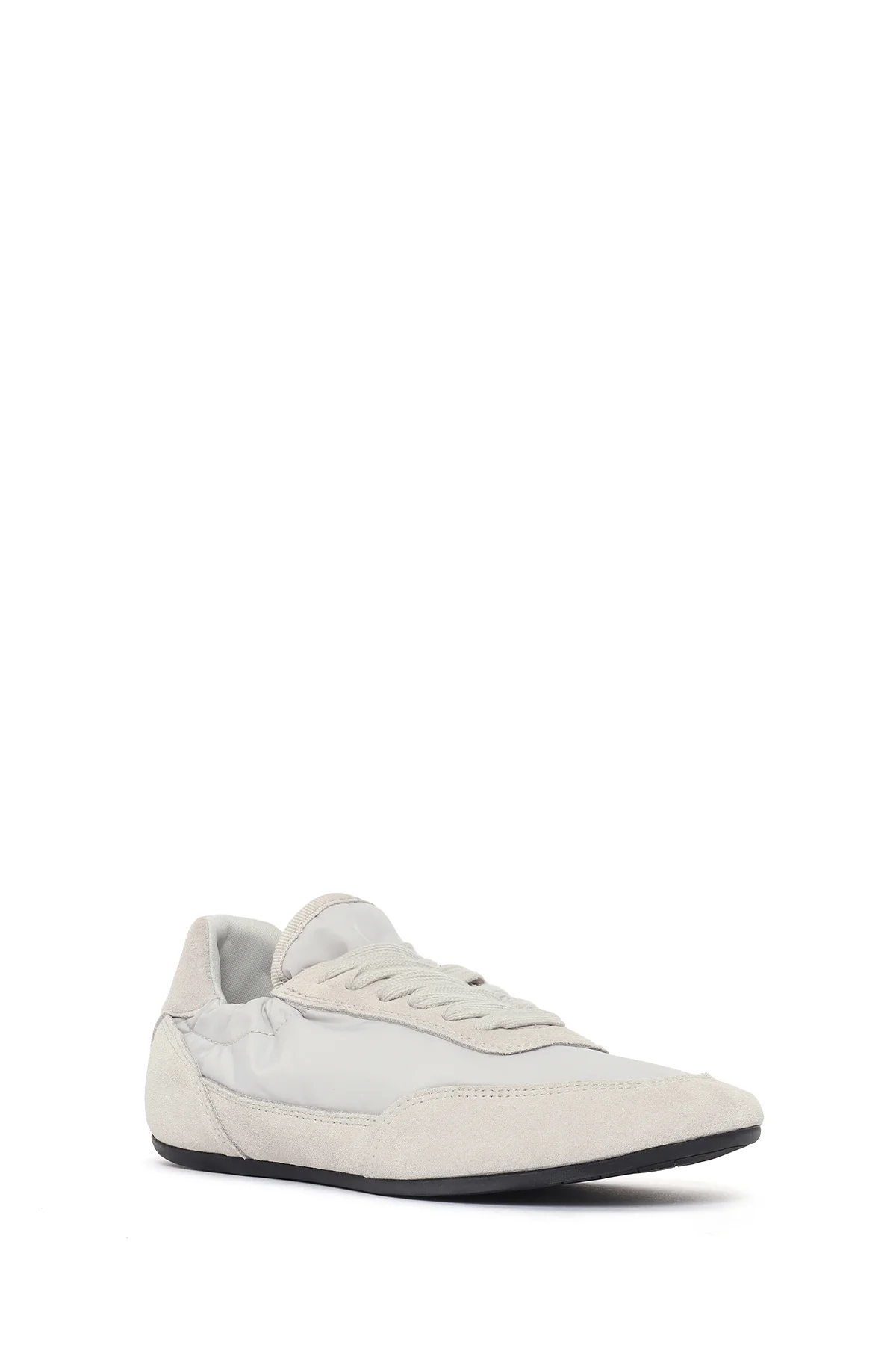 Kadın Gri Bağcıklı Deri Sneaker - Image 7