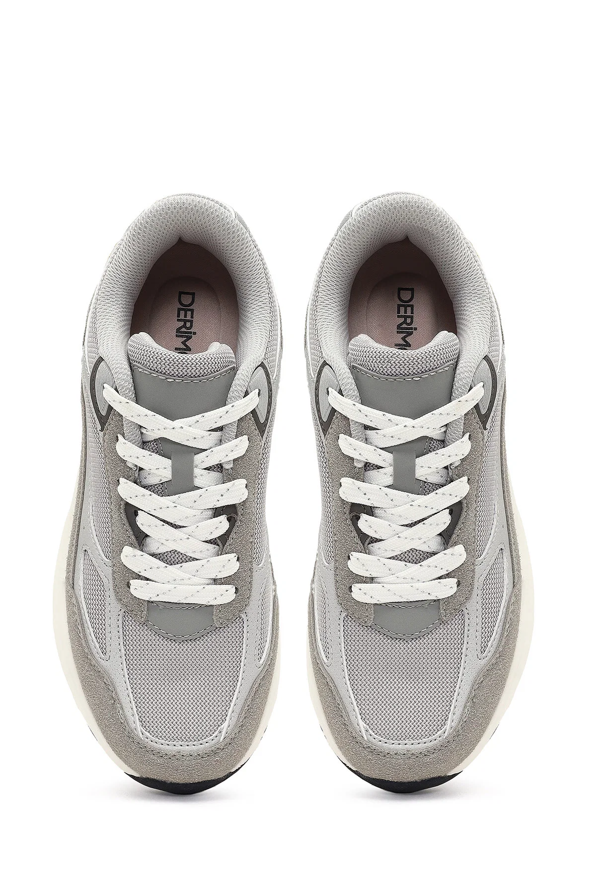 Kadın Gri Bağcıklı Kalın Tabanlı Sneaker - Image 7