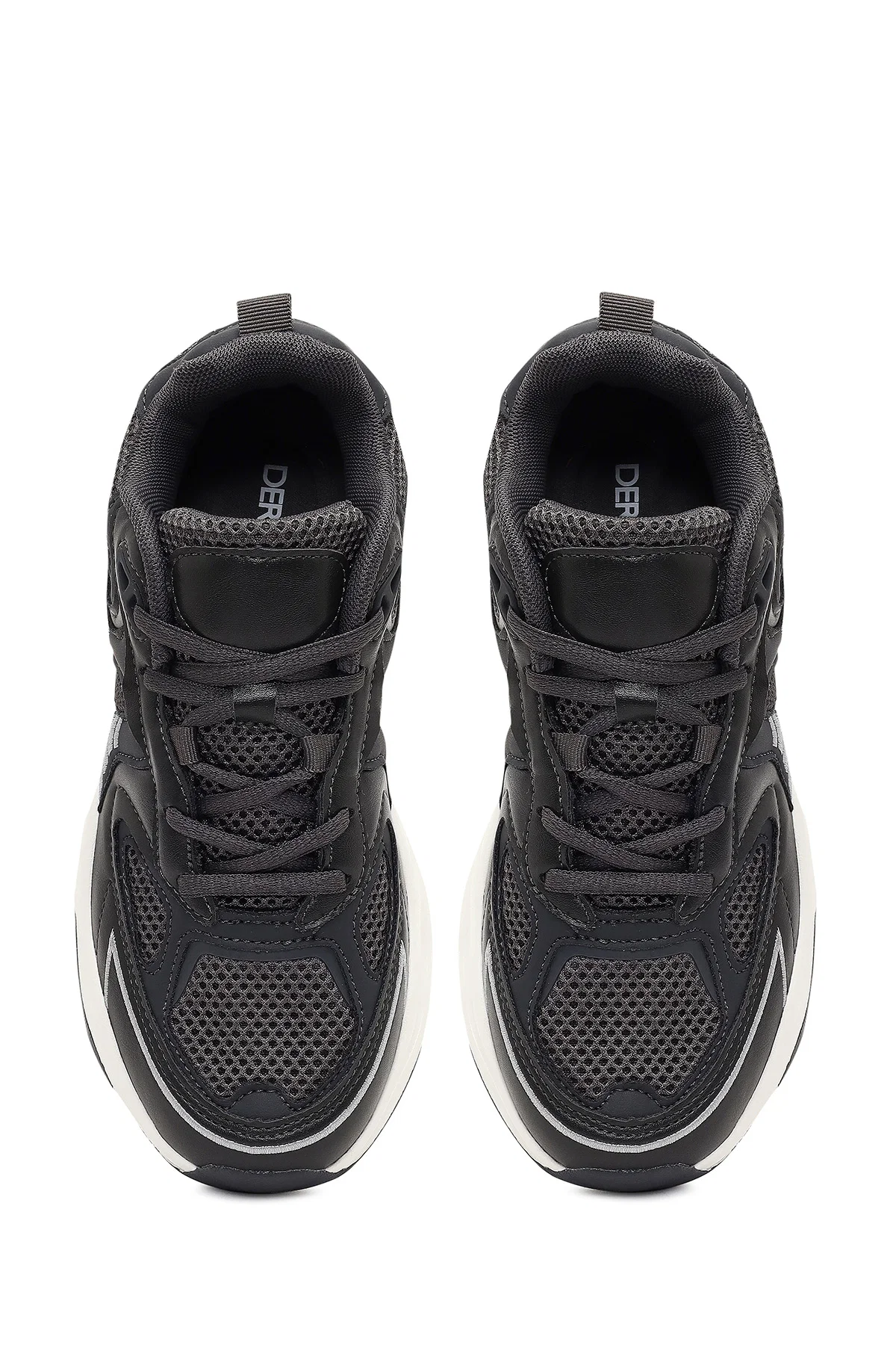 Kadın Gri Bağcıklı Kalın Tabanlı Sneaker - Image 7