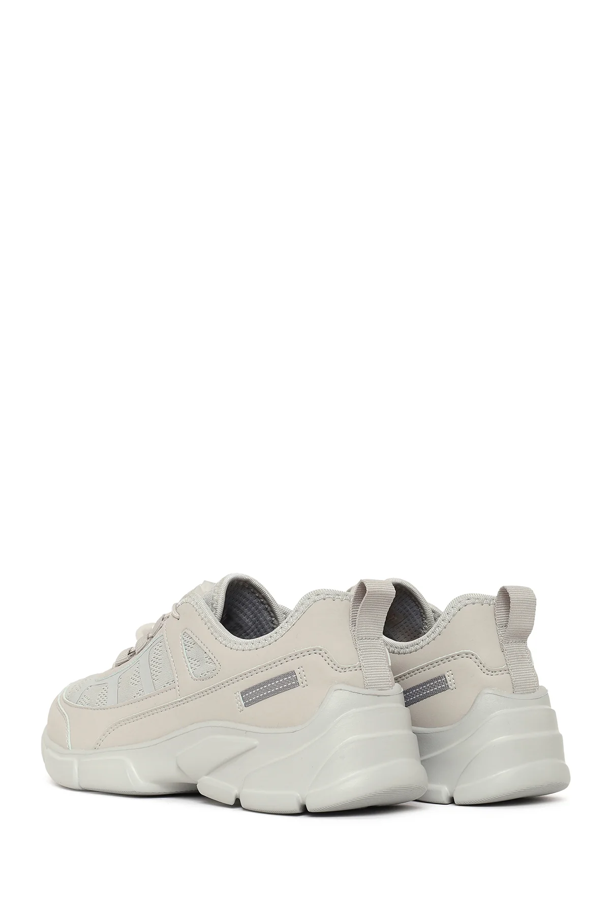 Kadın Gri Bağcıklı Kalın Tabanlı Sneaker - Image 6