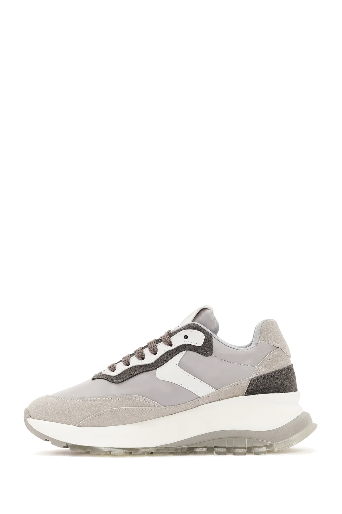 Kadın Gri Bağcıklı Kalın Tabanlı Spor Sneaker - Image 2