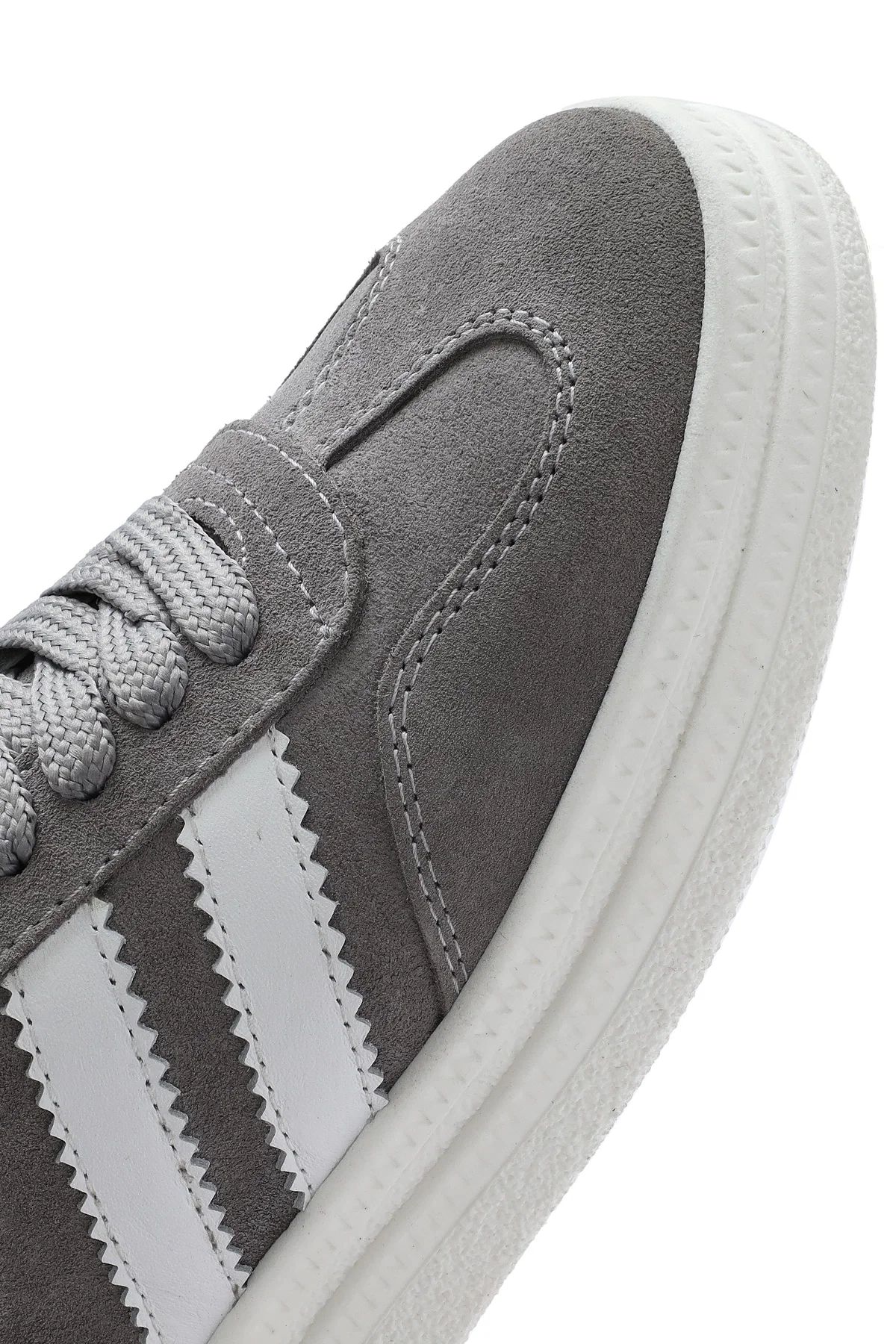 Kadın Gri Bağcıklı Kalın Tabanlı Süet Deri Sneaker - Image 9