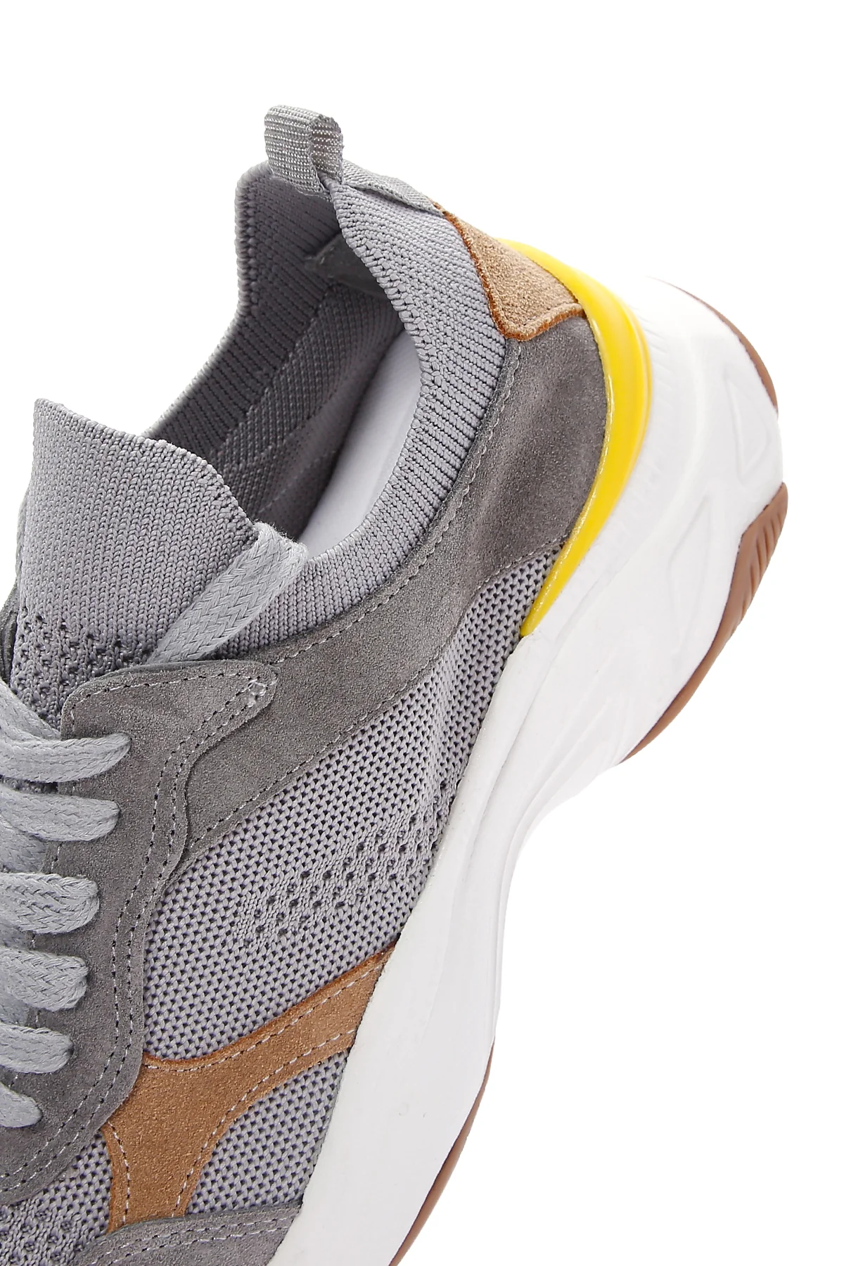 Kadın Gri Deri Sneaker - Image 6