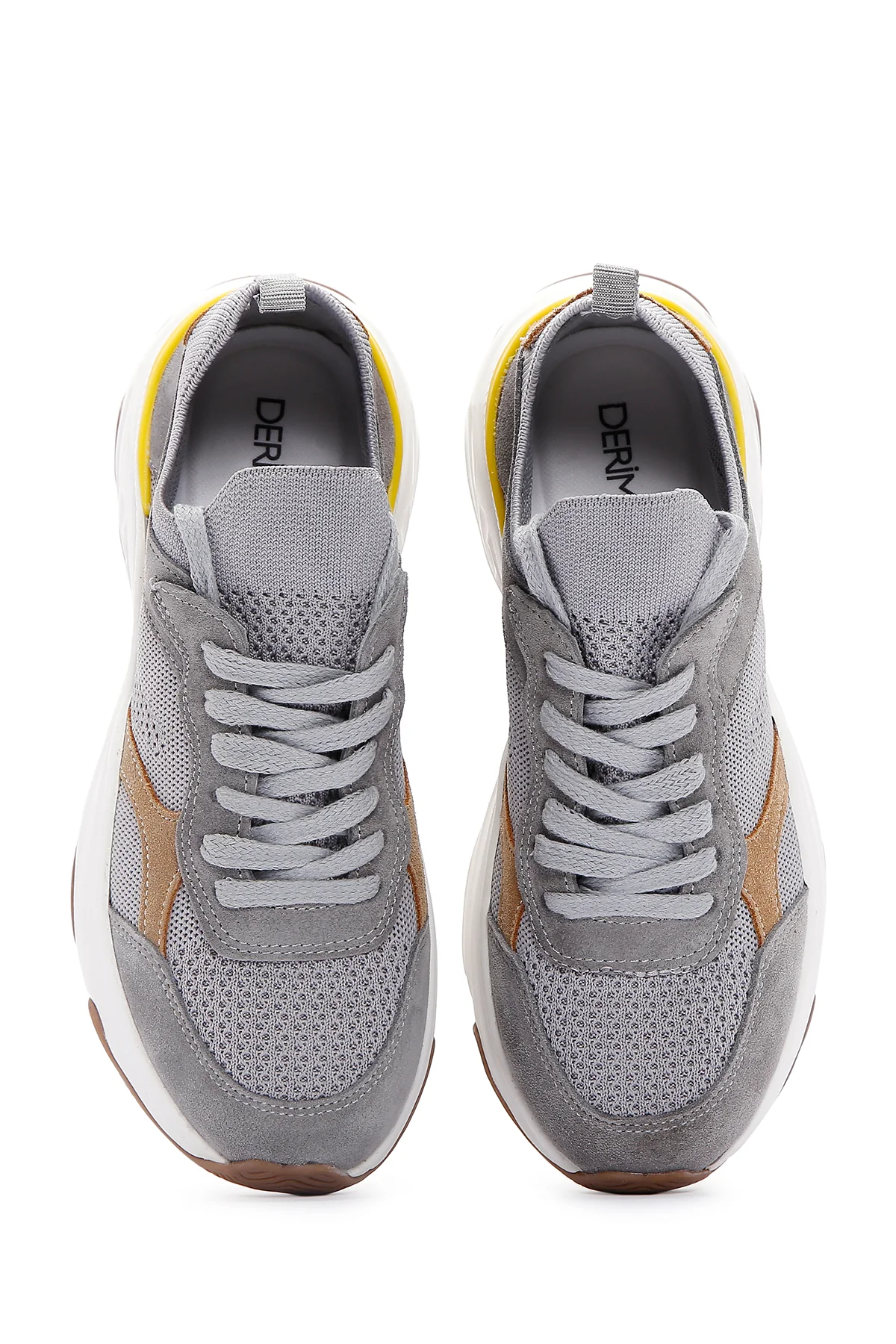 Kadın Gri Deri Sneaker - Image 7
